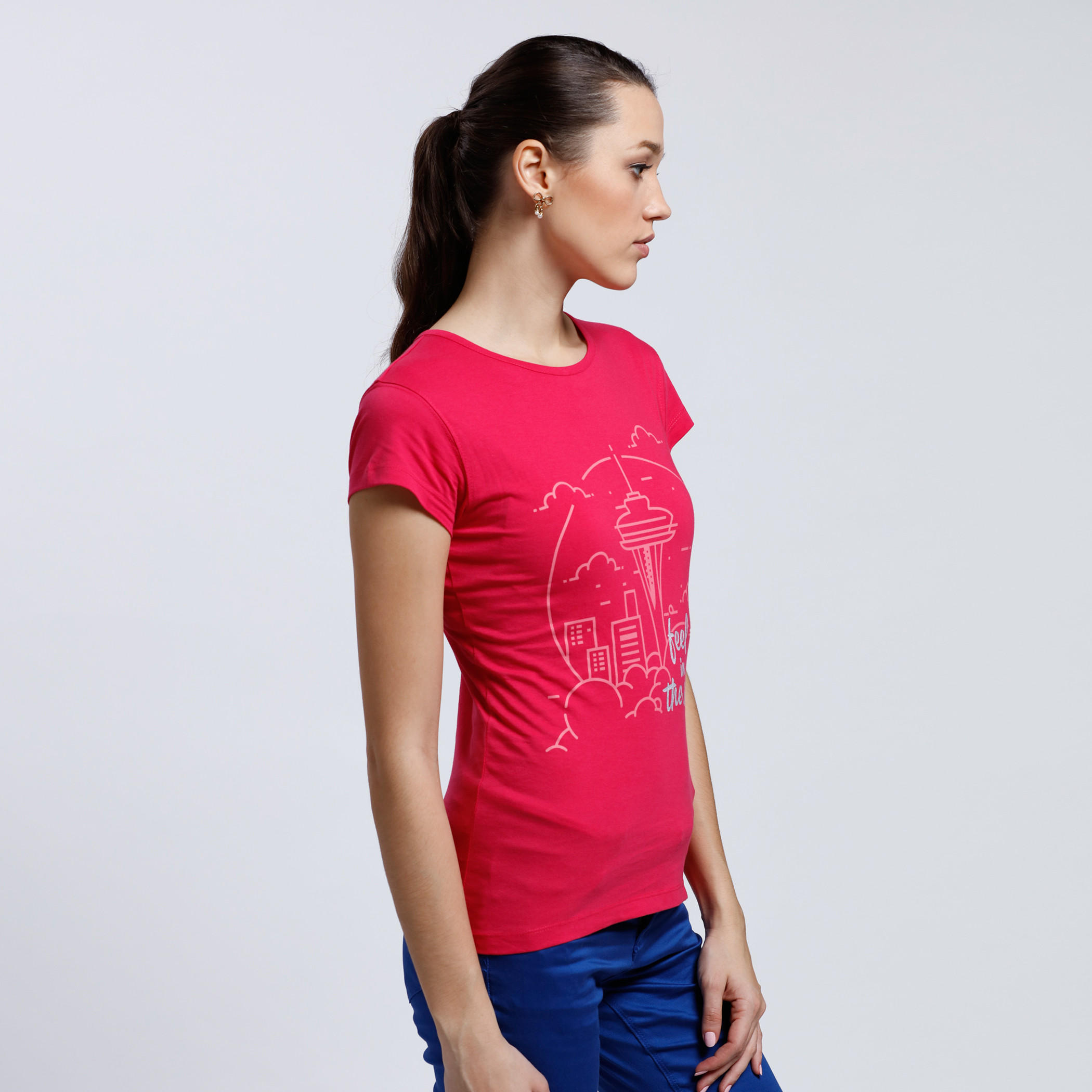 Printed Short Sleeves T-Shirt with Round Neck-women-clothing-tshirts-image-3