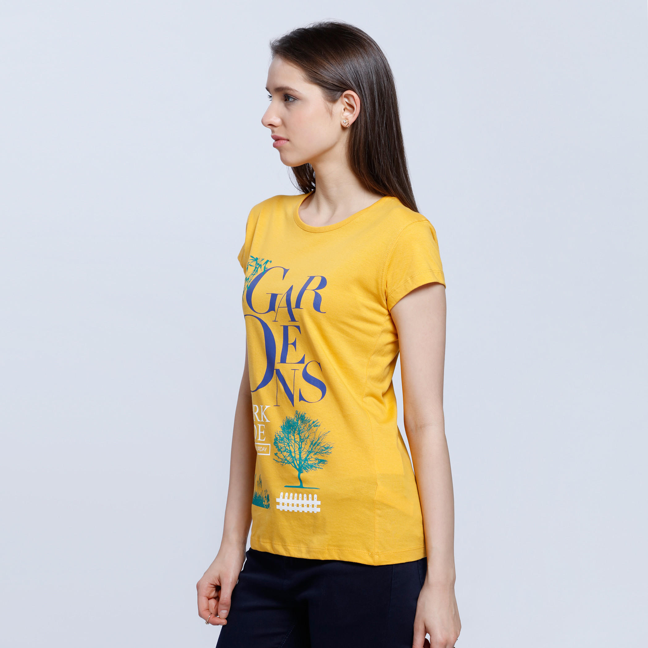 Printed Round Neck T-shirt-women-clothing-tshirts-image-3