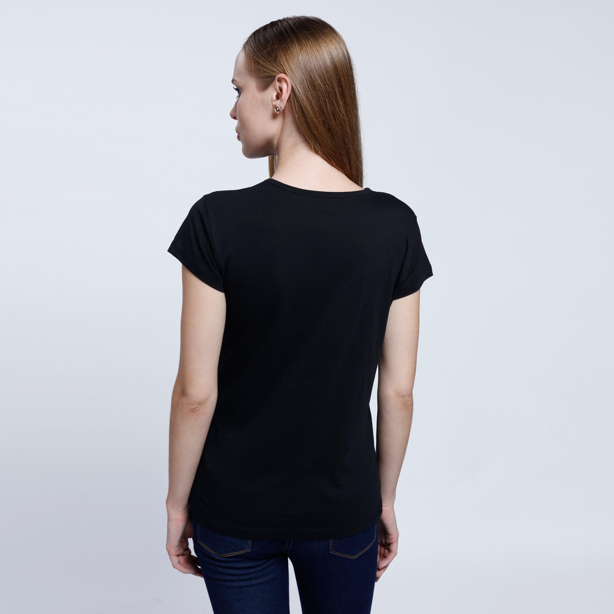 Printed Round Neck T-Shirt with Short Sleeves-women-clothing-tshirts-image-2