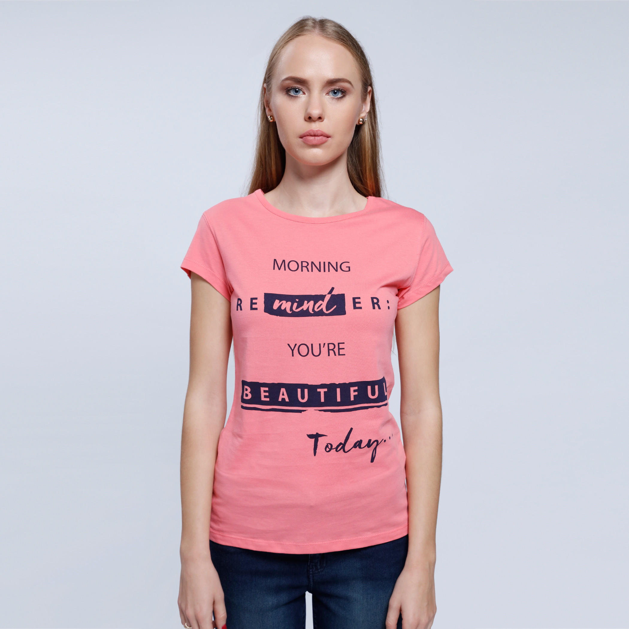 Printed T-Shirt with Round Neck and Short Sleeves-women-clothing-tshirts-image-1