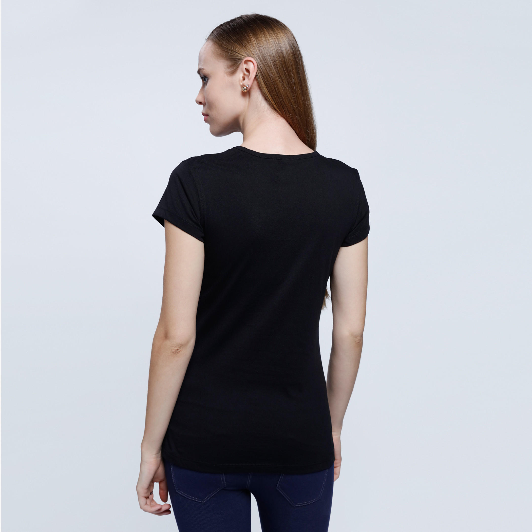 Printed Round Neck T-Shirt with Short Sleeves-women-clothing-tshirts-image-2