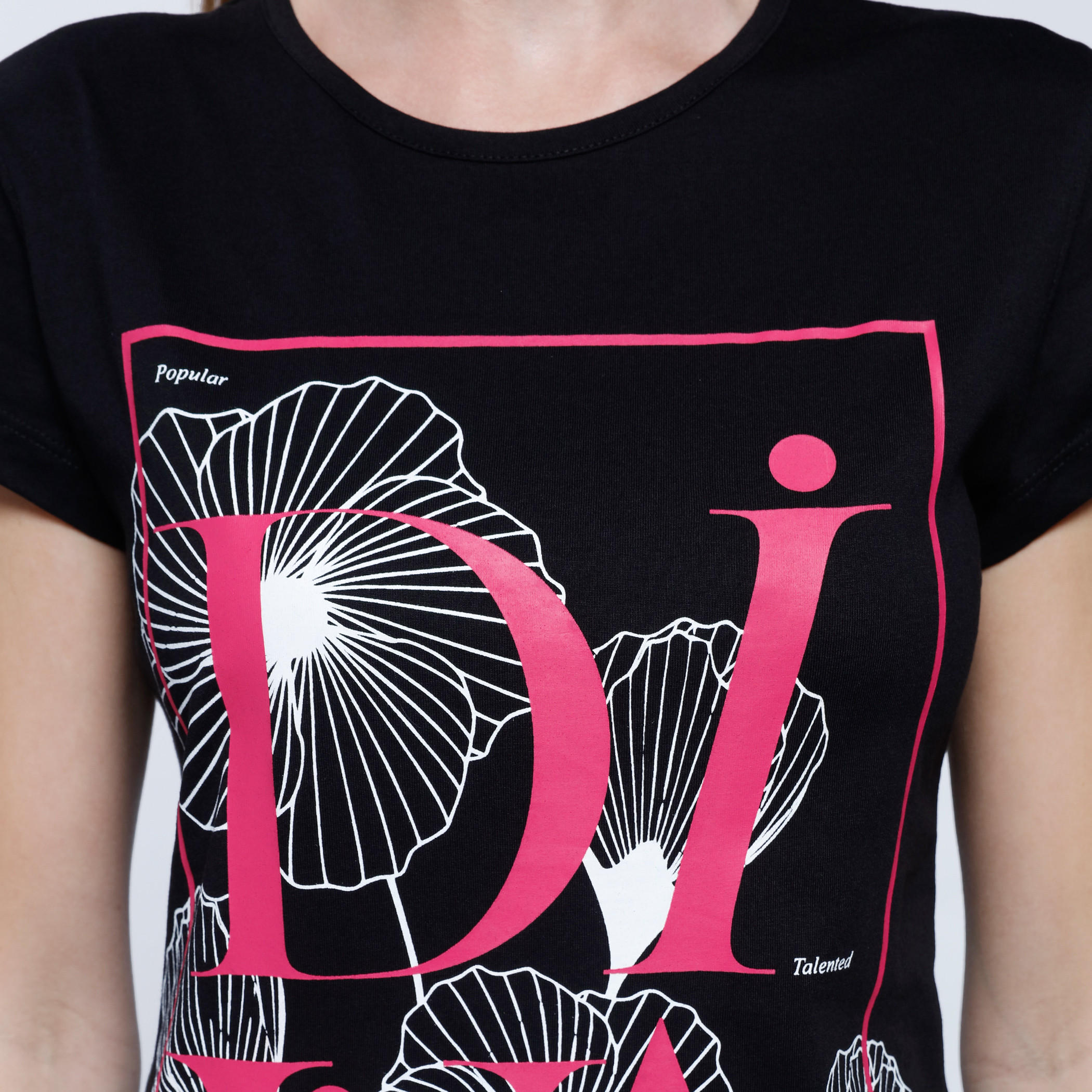 Printed Round Neck T-Shirt with Short Sleeves-women-clothing-tshirts-image-4