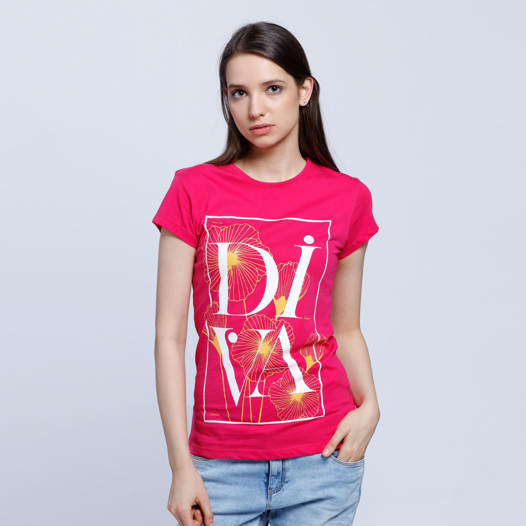 Printed Round Neck T-shirt-women-clothing-tshirts-image-1
