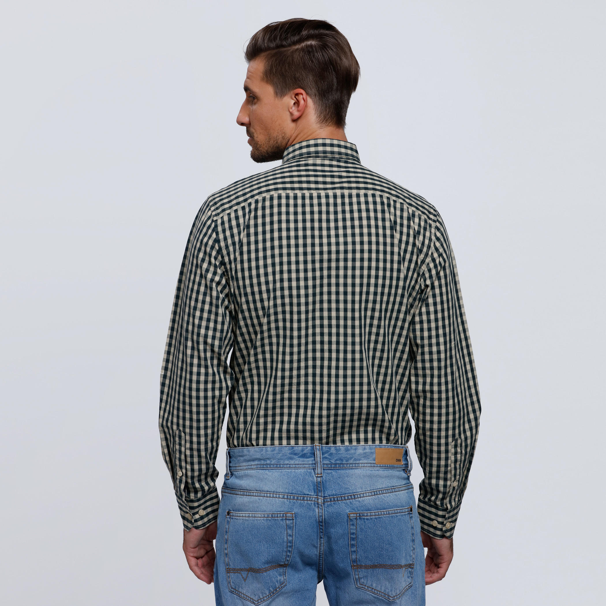 Chequered Shirt with Complete Placket and Long Sleeves-men-clothing-shirts-image-2