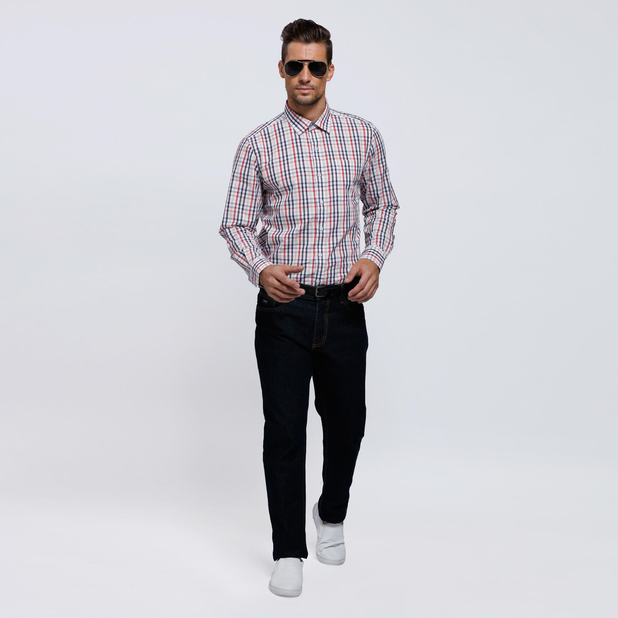 Chequered Shirt with Long Sleeves-men-clothing-shirts-image-1