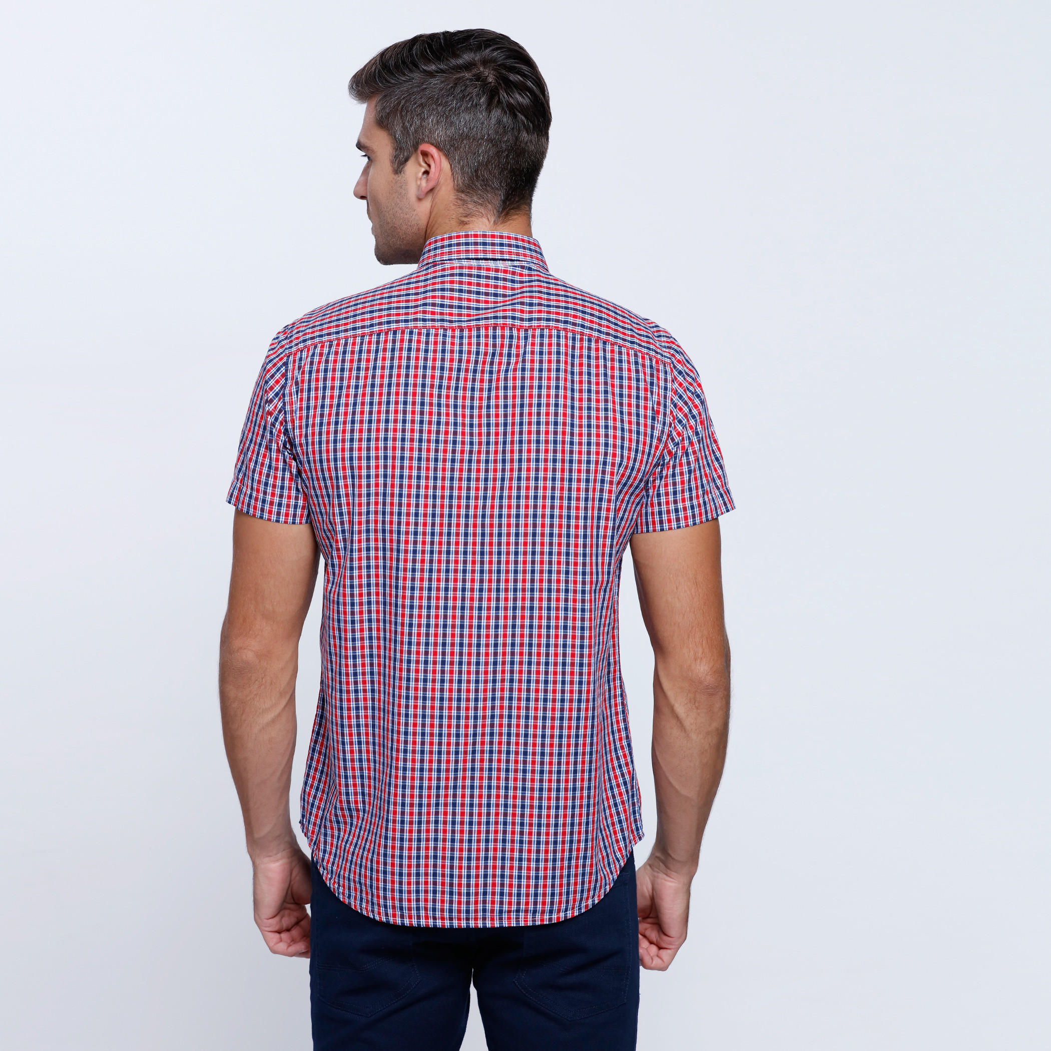 Chequered Short Sleeves Shirt-men-clothing-shirts-image-2