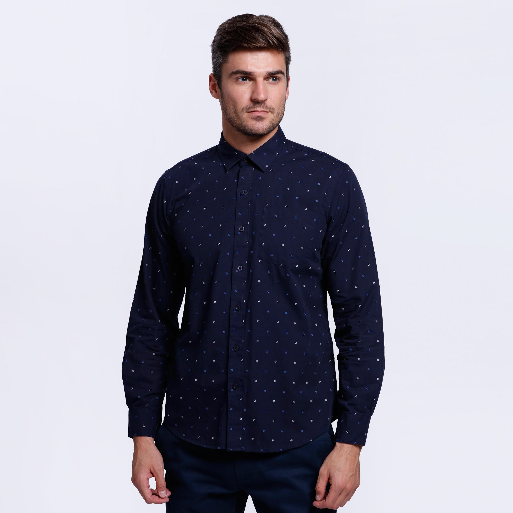 Printed Shirt with Complete Placket and Long Sleeves-men-clothing-shirts-image-1