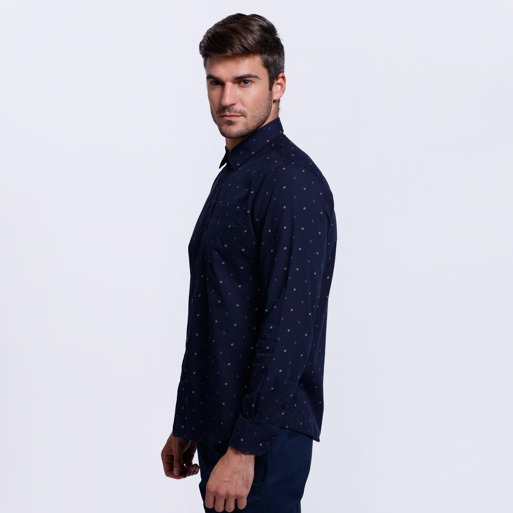 Printed Shirt with Complete Placket and Long Sleeves-men-clothing-shirts-image-3