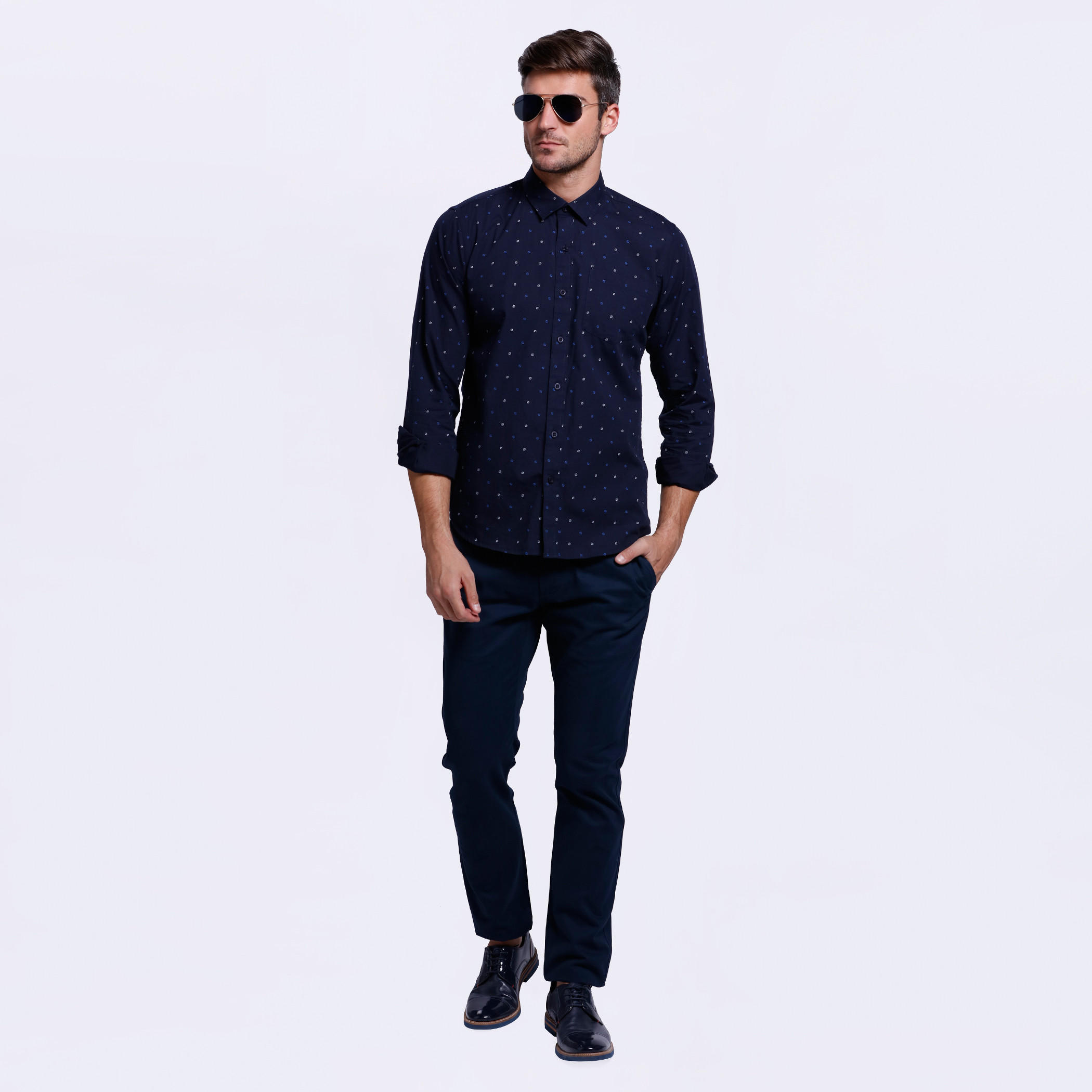 Printed Shirt with Complete Placket and Long Sleeves-men-clothing-shirts-image-1