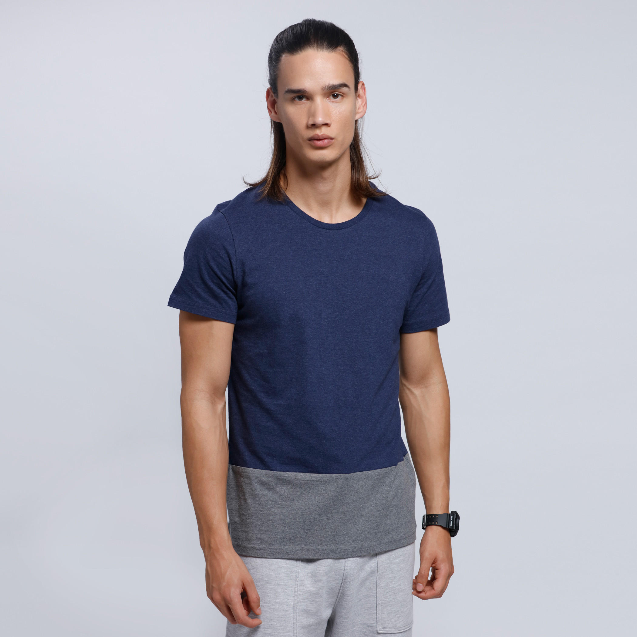 Organic Cotton Round Neck T-shirt with Short Sleeves-men-clothing-tshirtsandpolos-tshirts-image-1