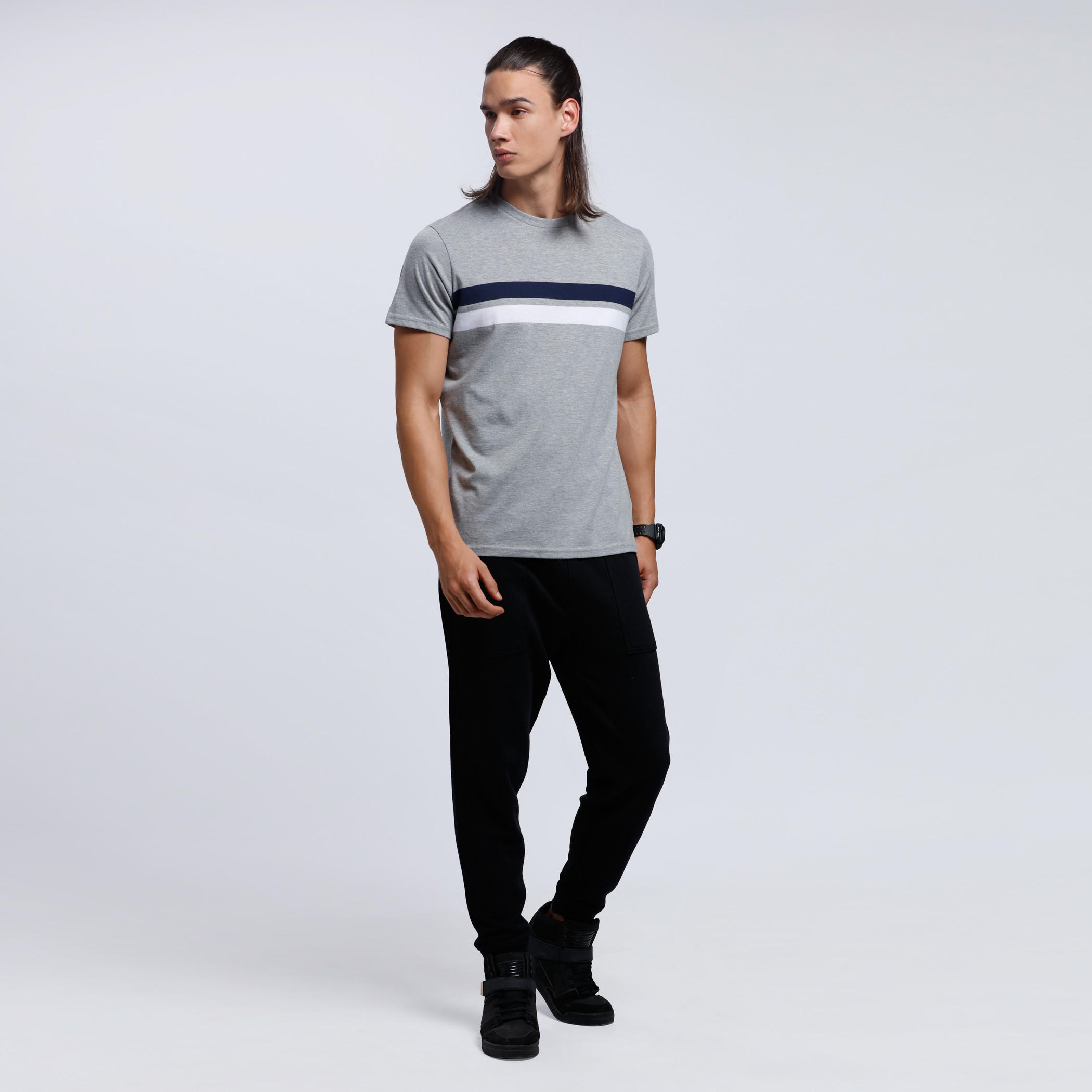 Round Neck T-Shirt with Short Sleeves-men-clothing-tshirtsandpolos-tshirts-image-1