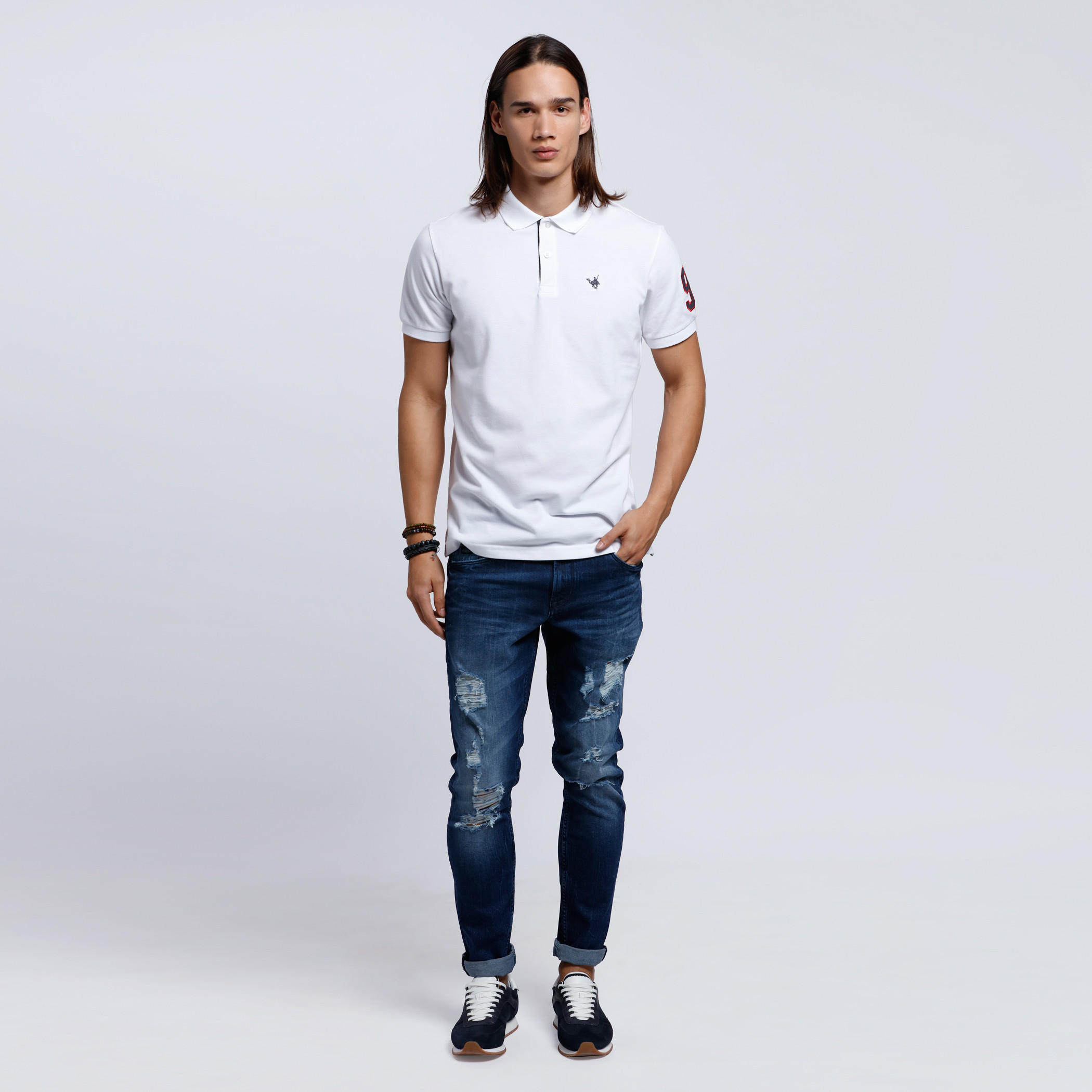 Polo Neck T-Shirt with Short Sleeves-men-clothing-tshirtsandpolos-polos-image-1