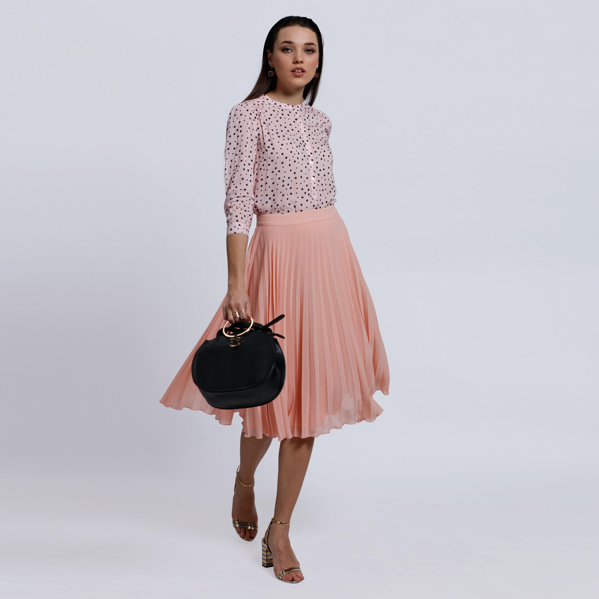 Printed Shirt with 3/4 Sleeves and Mandarin Collar -women-clothing-shirtsandblouses-blouses-image-5