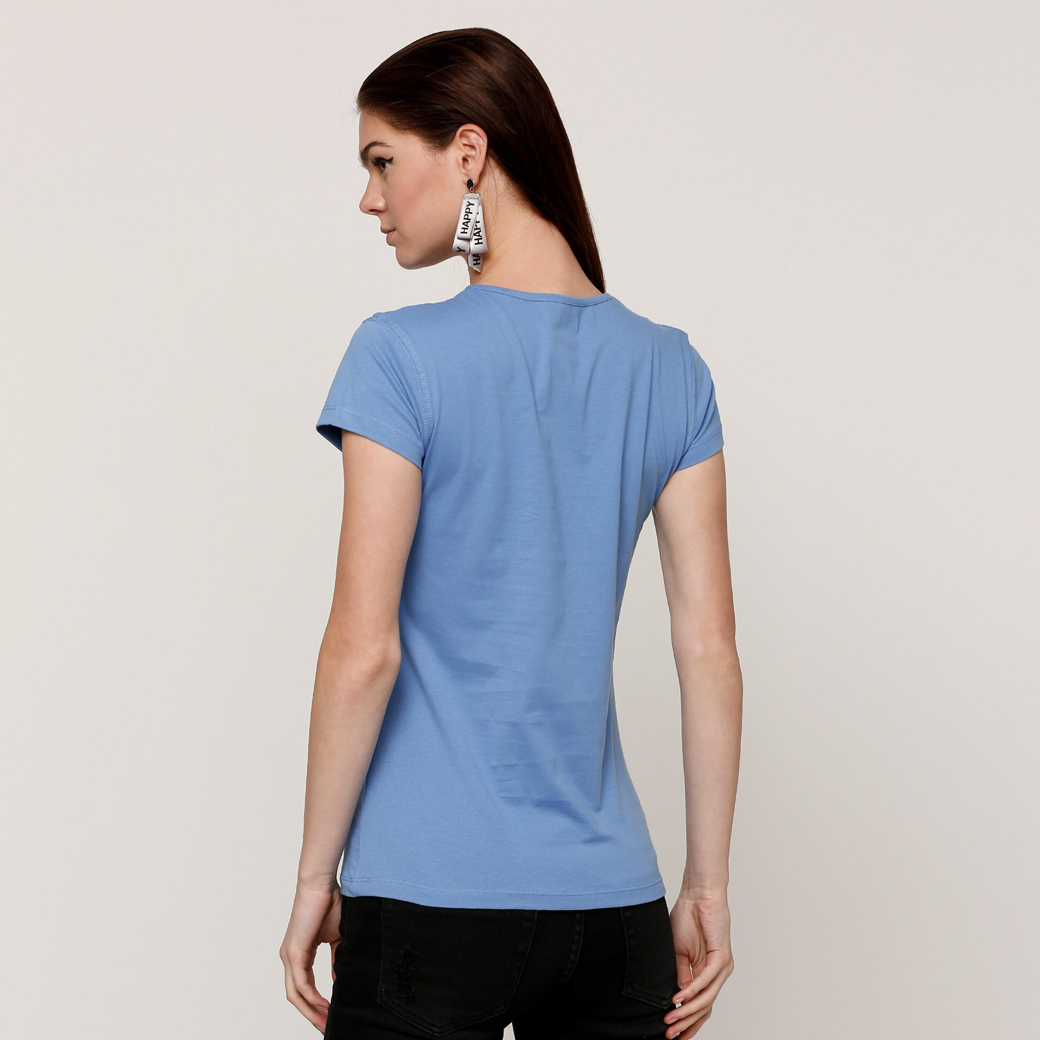 تيشيرت بياقة مستديرة وأكمام كاب مع طبعات-women-clothing-shirtsandblouses-blouses-image-2