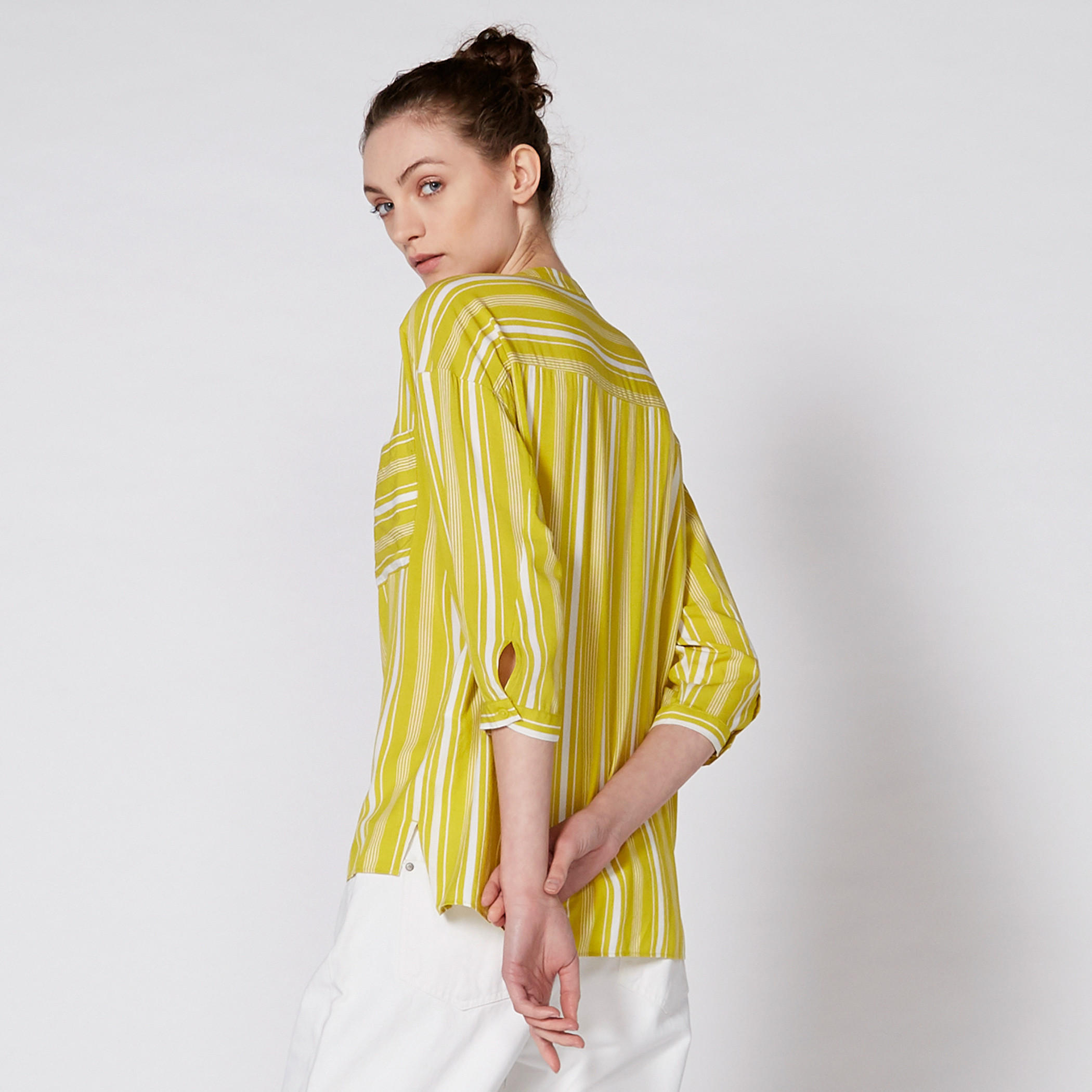 قميص مقلّم بأكمام 3/4-women-clothing-shirtsandblouses-shirts-image-3
