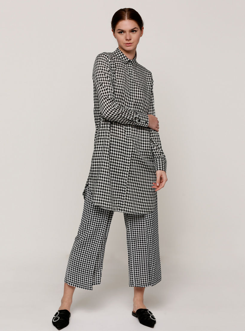 قميص كاروهات طويل بأكمام طويلة وجيب-women-clothing-shirtsandblouses-shirts-image-5