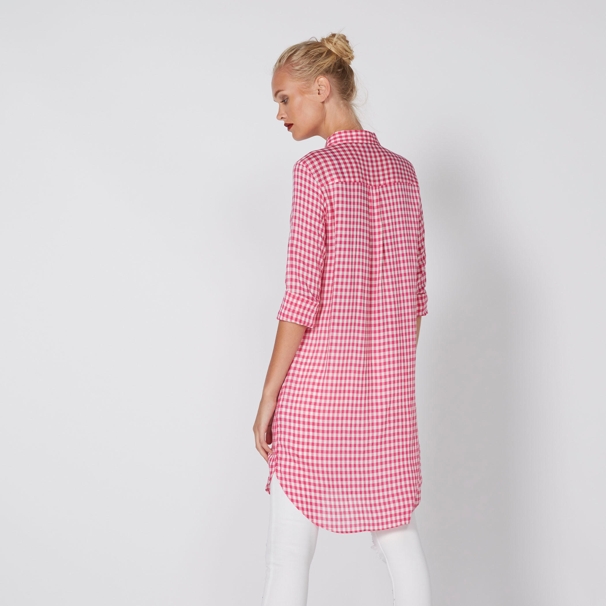 قميص كاروهات بأكمام طويلة ووصلة أزرار مخفيّة-women-clothing-shirtsandblouses-shirts-image-4