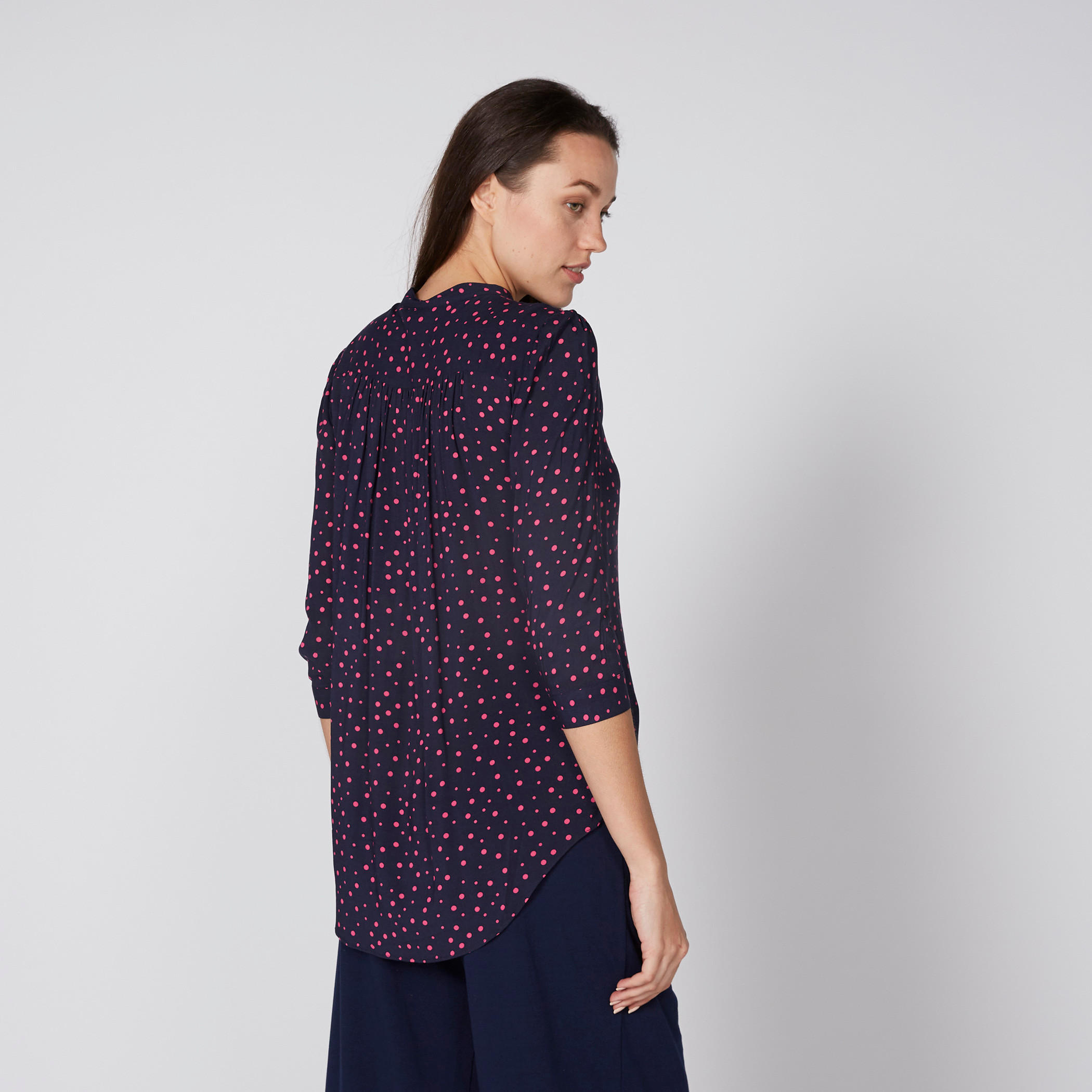 بلوزة بأكمام 3/4 وطبعات منقطّة-women-clothing-shirtsandblouses-blouses-image-4
