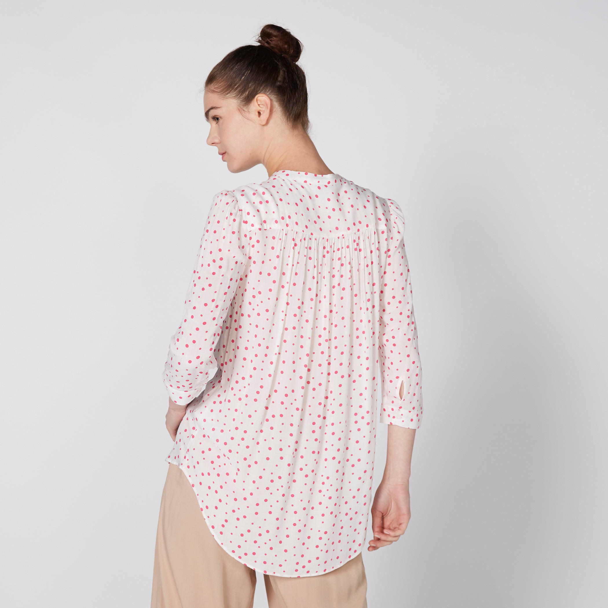 بلوزة بأكمام 3/4 وطبعات منقطّة-women-clothing-shirtsandblouses-blouses-image-4