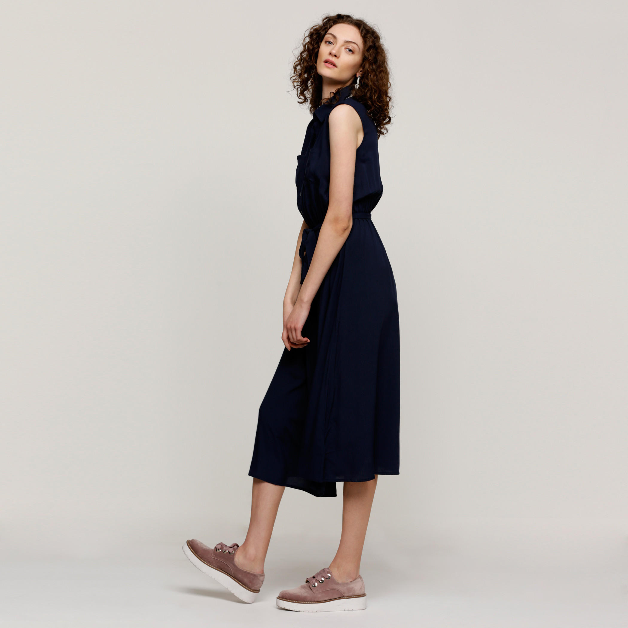 فستان دون أكمام بحزام رباط وجيوب على الصدر-women-clothing-dresses-image-3