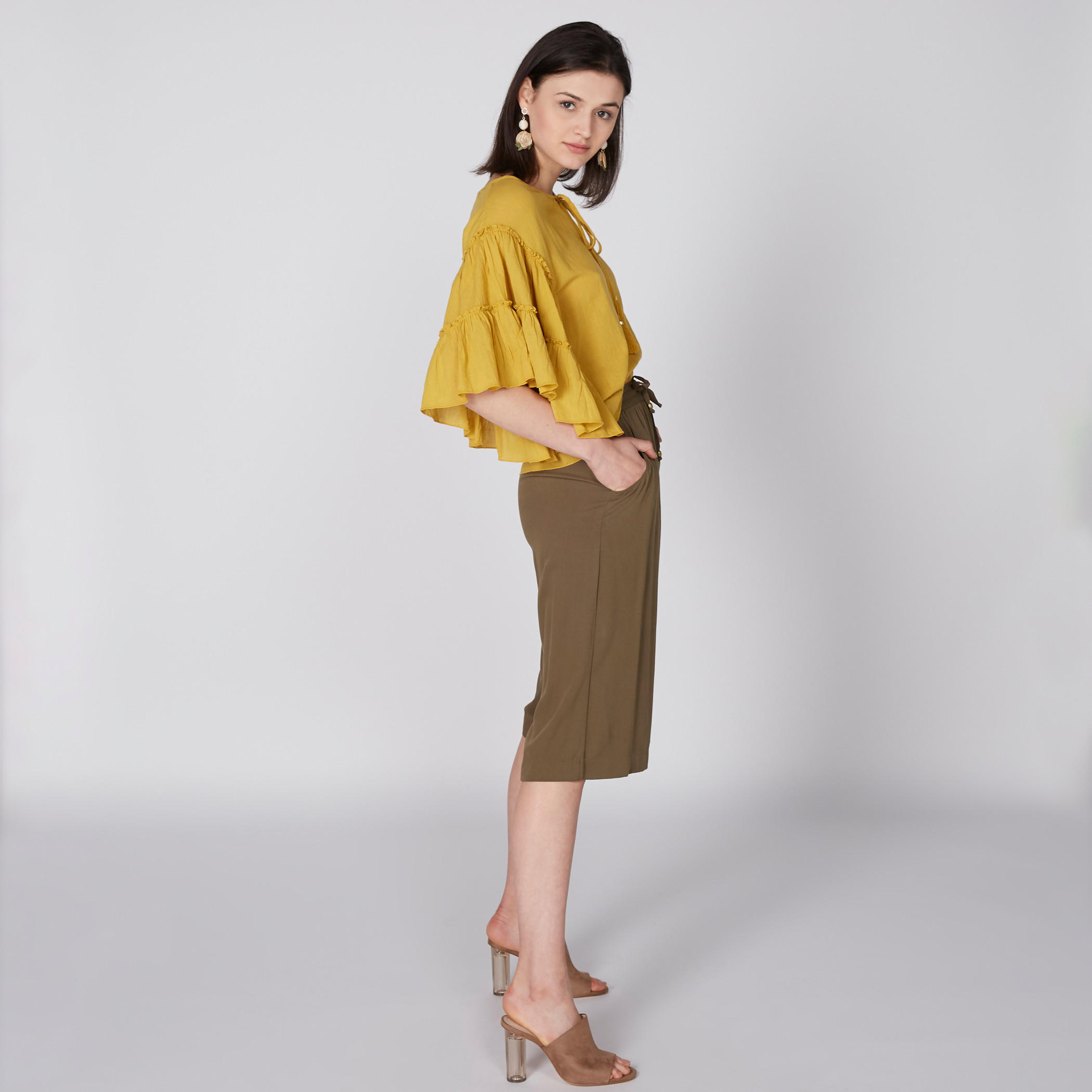 Pocket Detail Culottes with Elasticised Waistband and Drawstring-women-clothing-bottoms-trousers-image-2