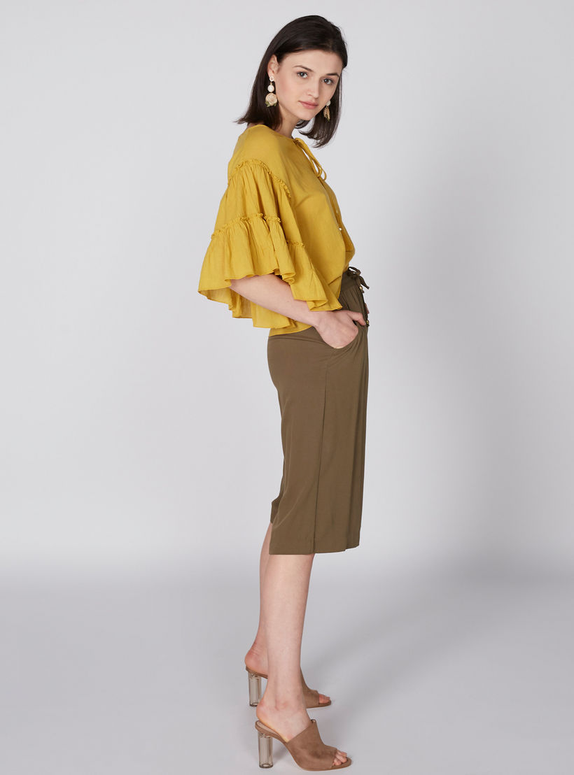 Pocket Detail Culottes with Elasticised Waistband and Drawstring-women-clothing-bottoms-trousers-image-2