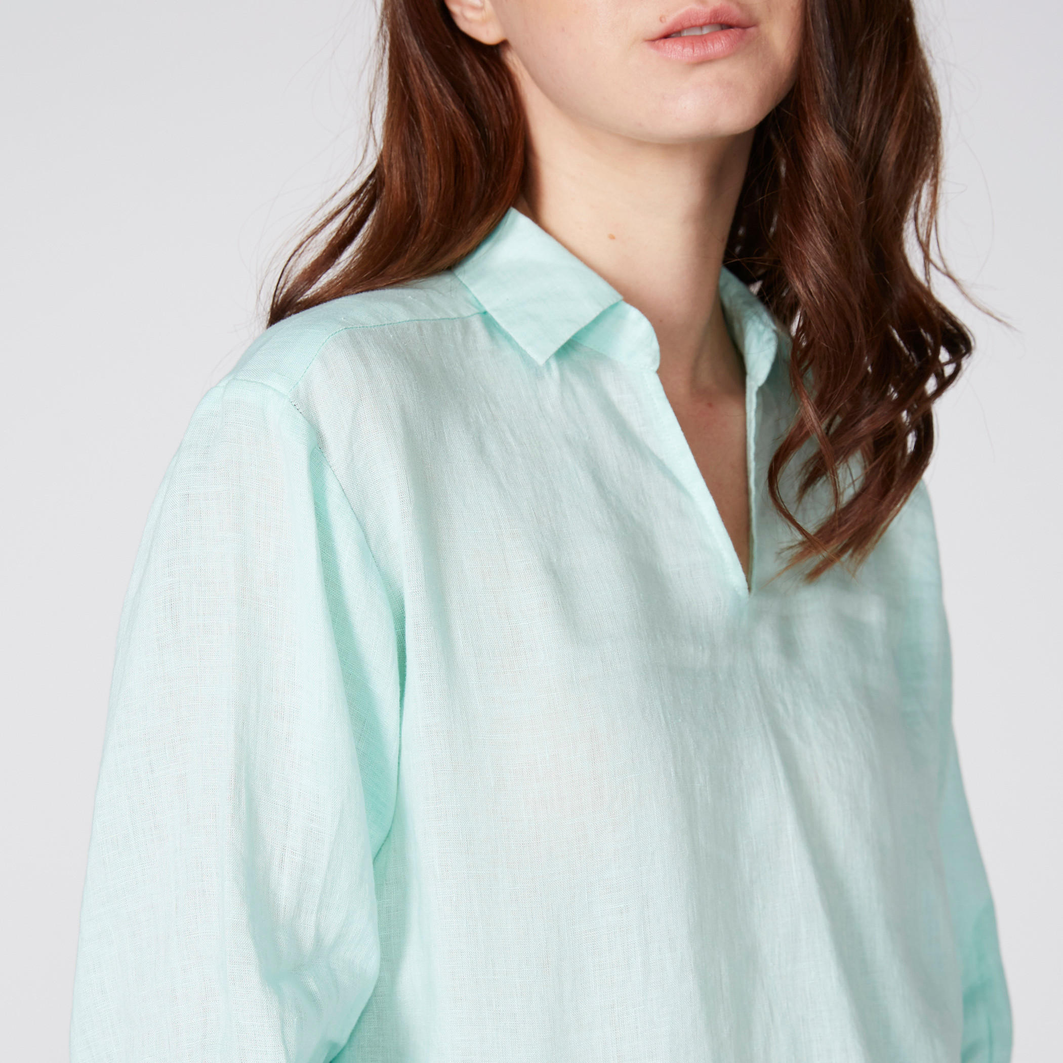 بلوزة بأكمام 3/4 وحوّاف غير مستوية-women-clothing-shirtsandblouses-blouses-image-2