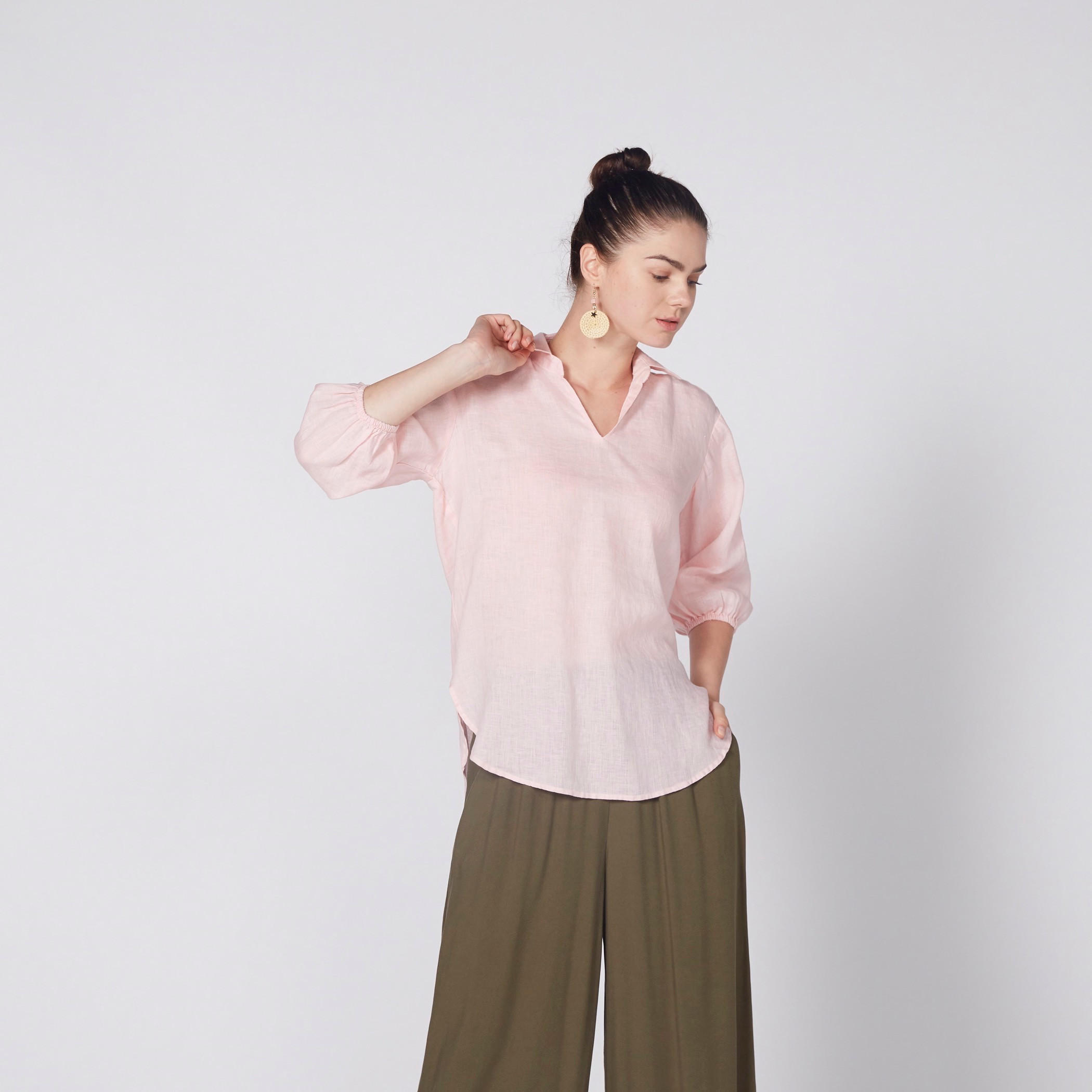 Woven Top with Elasticised Sleeve Hem-women-clothing-shirtsandblouses-blouses-image-1
