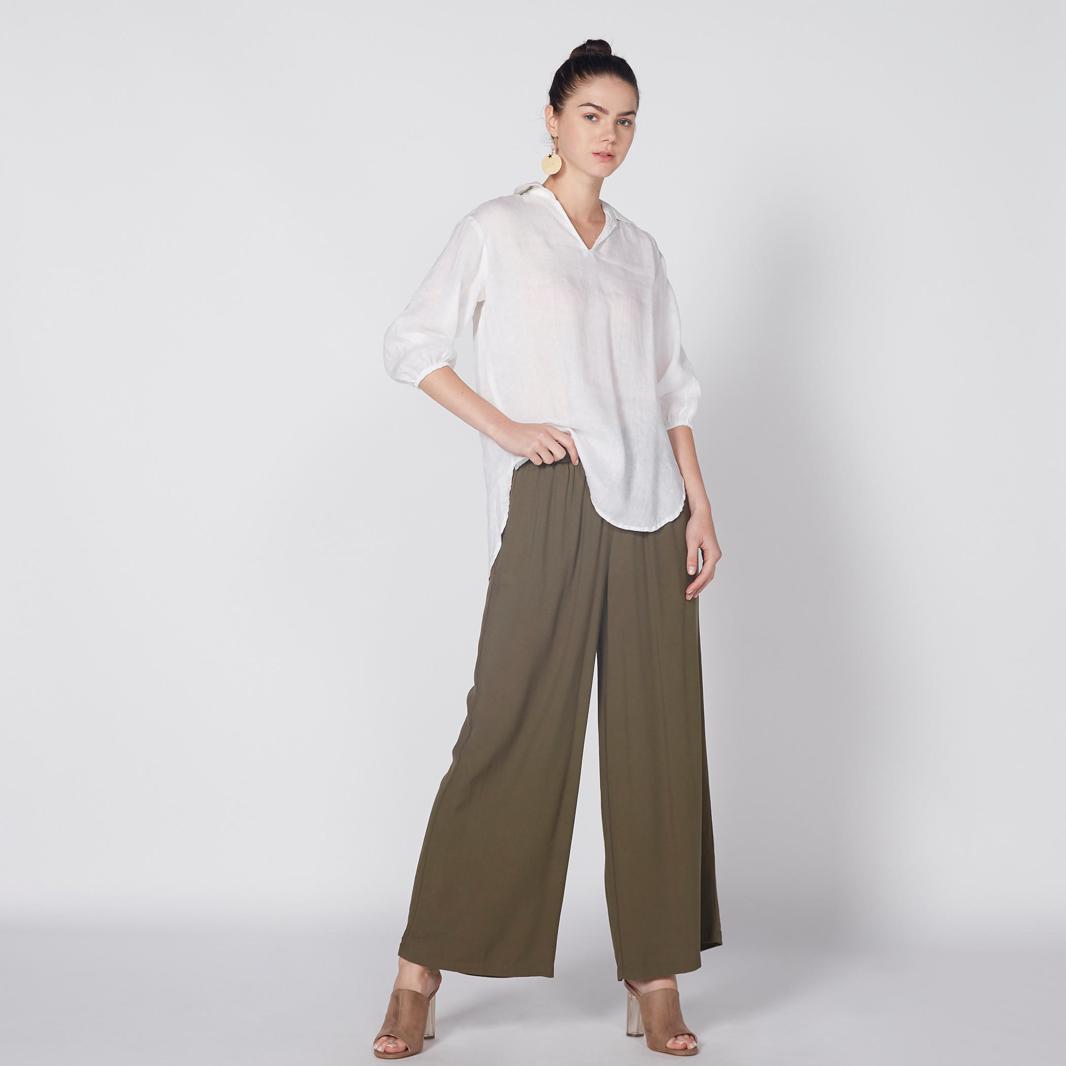 بلوزة بياقة عادية وأكمام 3/4-women-clothing-shirtsandblouses-blouses-image-2