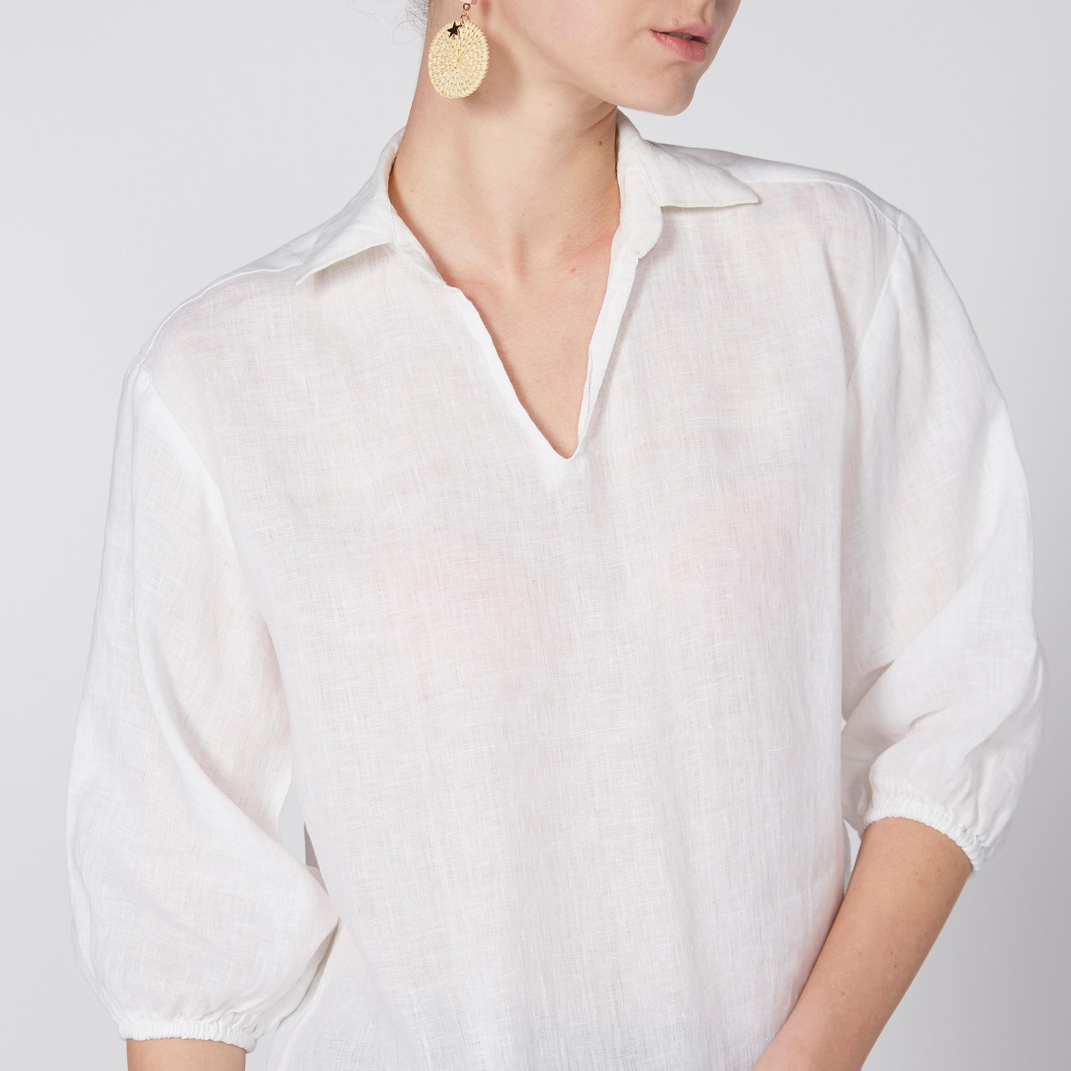 بلوزة بياقة عادية وأكمام 3/4-women-clothing-shirtsandblouses-blouses-image-2