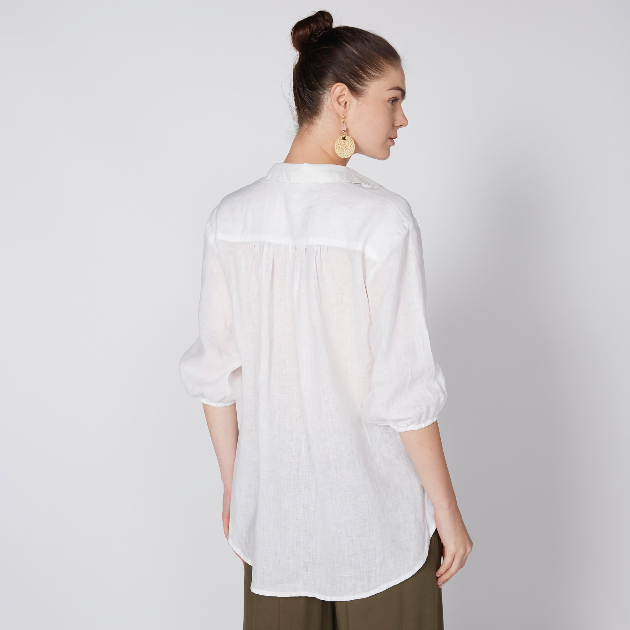 بلوزة بياقة عادية وأكمام 3/4-women-clothing-shirtsandblouses-blouses-image-1