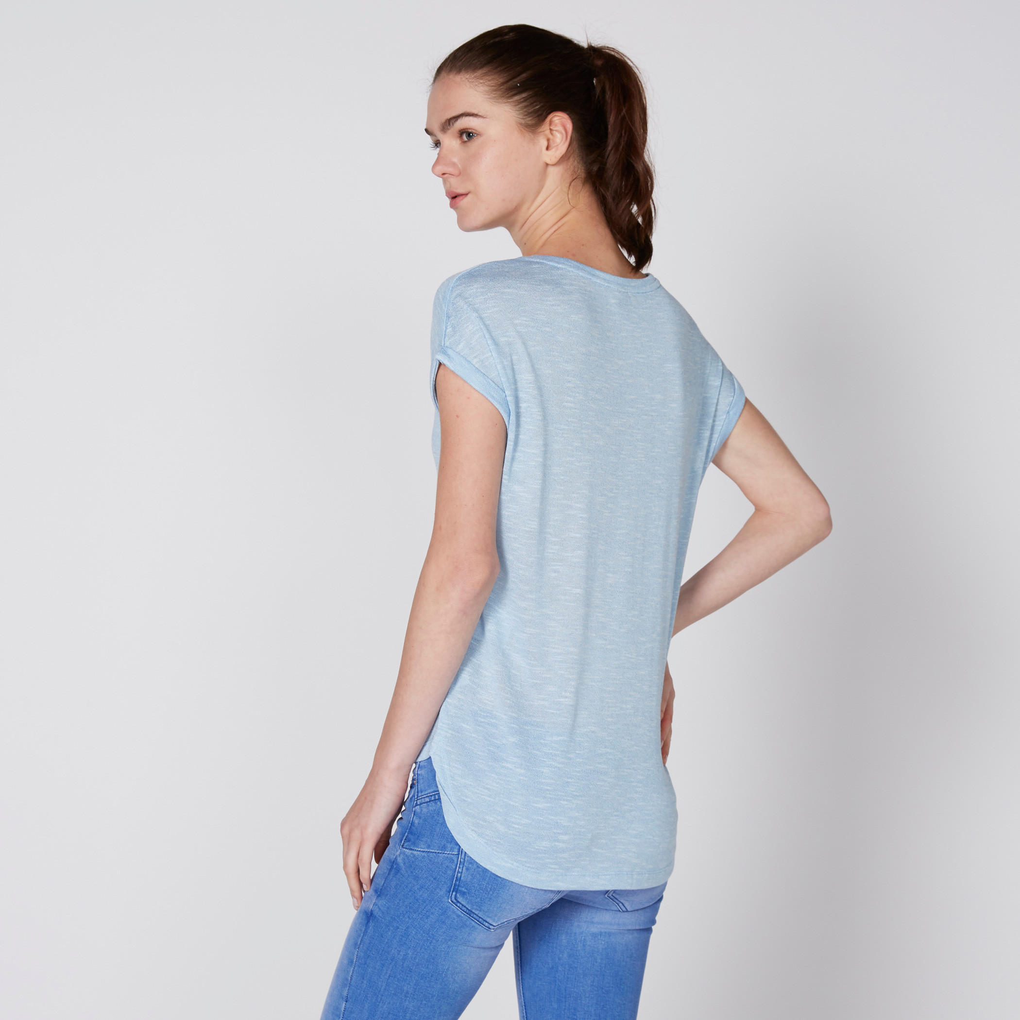 Round Neck T-shirt with Extended Sleeves-women-clothing-tshirts-image-3