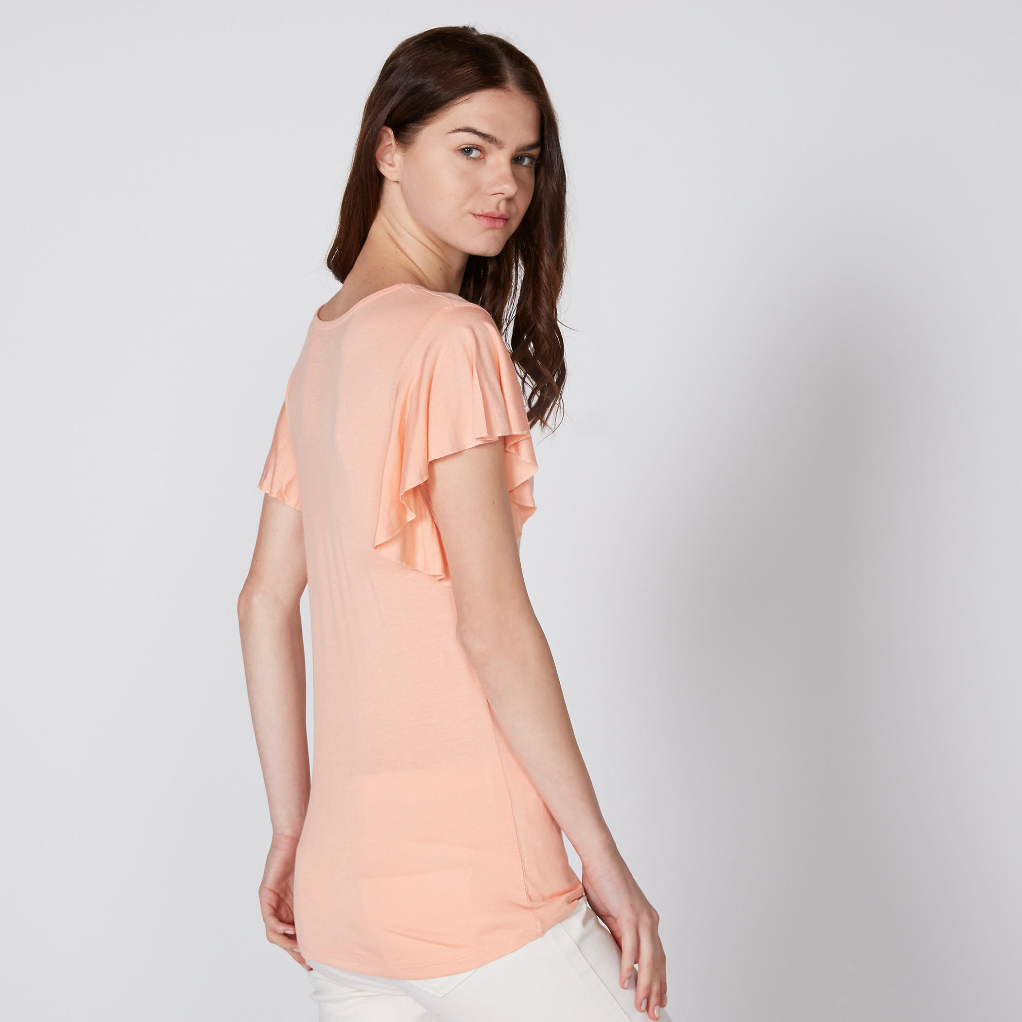 بلوزة بياقة مستديرة وأكمام كشكش-women-clothing-shirtsandblouses-blouses-image-4