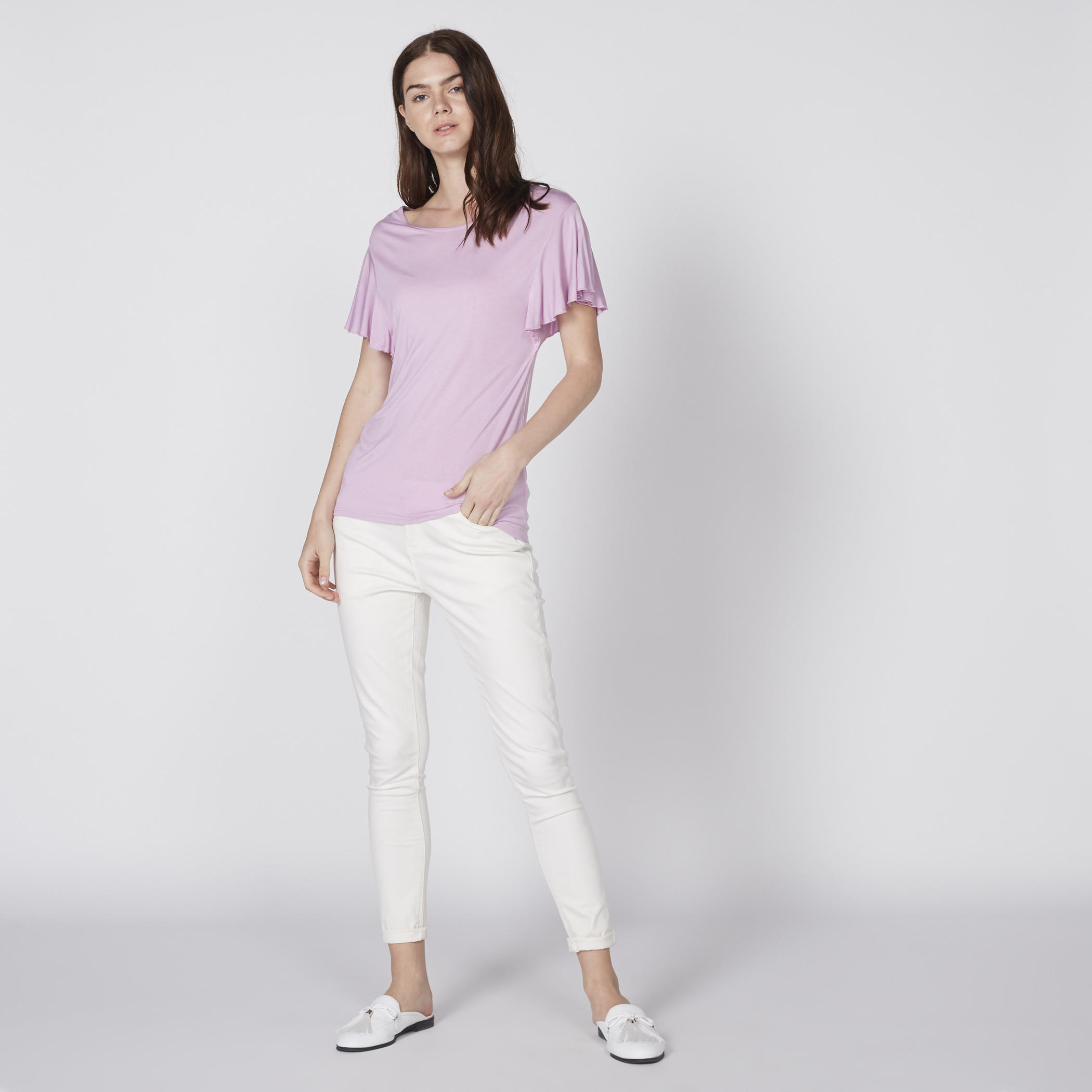 Round Neck Top with Short Sleeves-women-clothing-shirtsandblouses-blouses-image-1