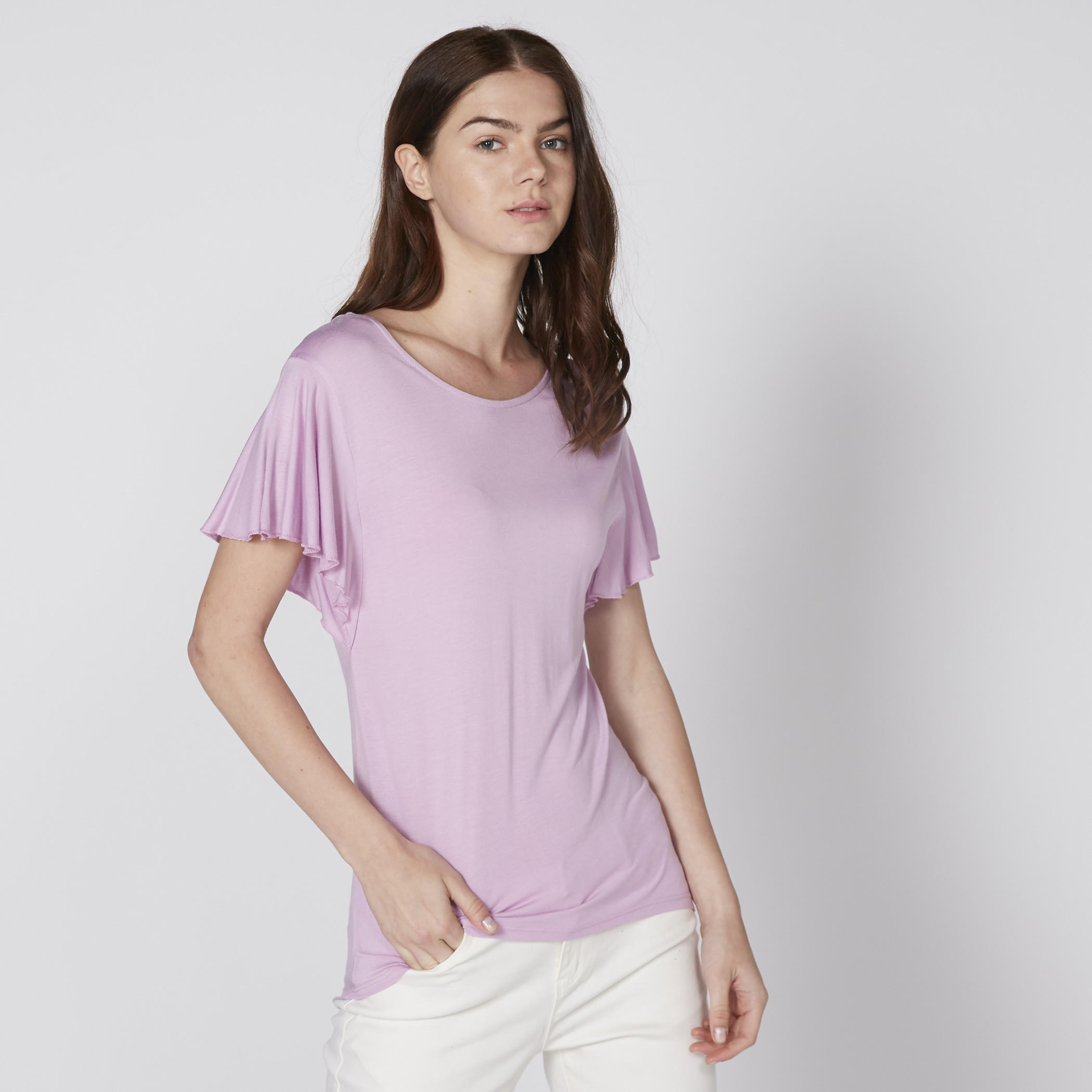 Round Neck Top with Short Sleeves-women-clothing-shirtsandblouses-blouses-image-4