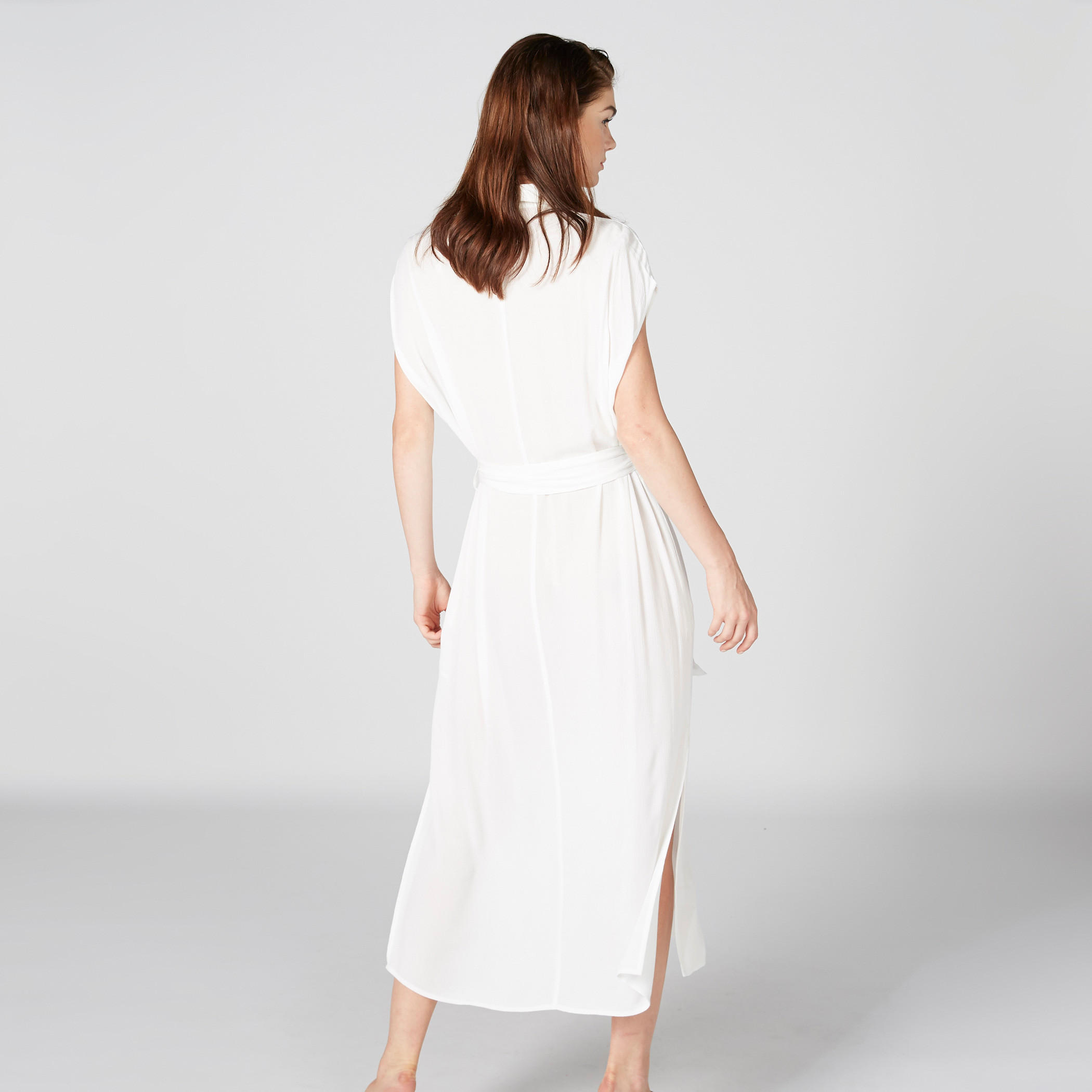 Maxi Shirt Dress with Extended Sleeves and Tie Up Detail-women-clothing-dresses-image-3