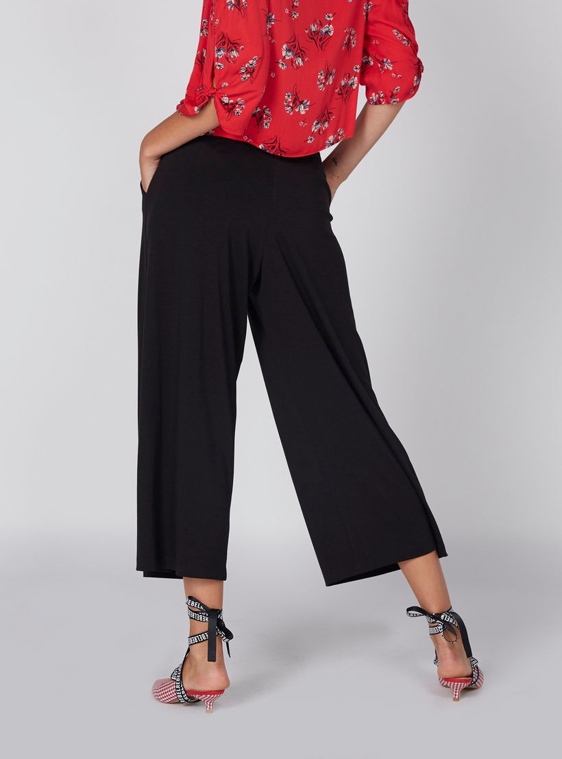 بنطال واسع الساقين بخصر مطّاطي وجيوب-women-clothing-bottoms-trousers-image-5