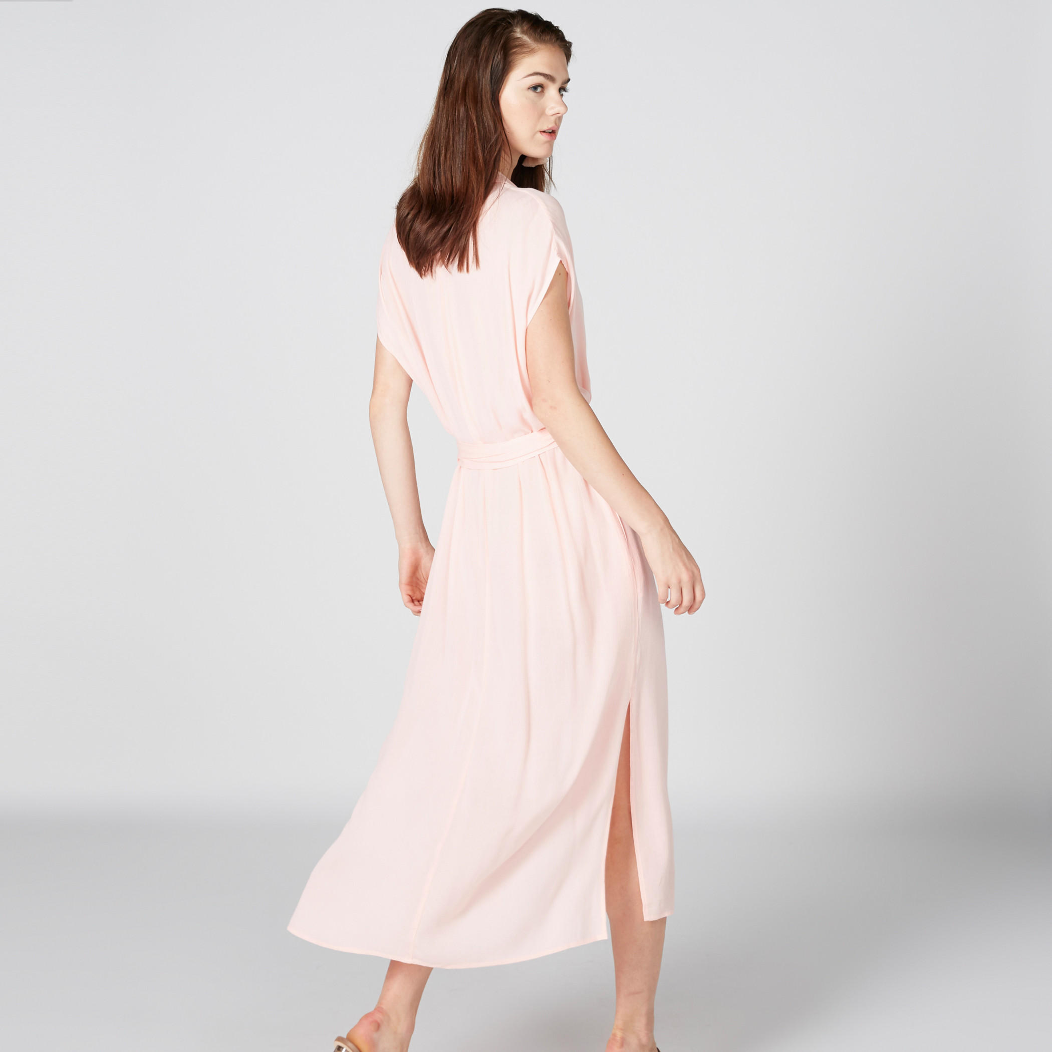 Maxi Shirt Dress with Extended Sleeves and Complete Placket-women-clothing-dresses-image-3