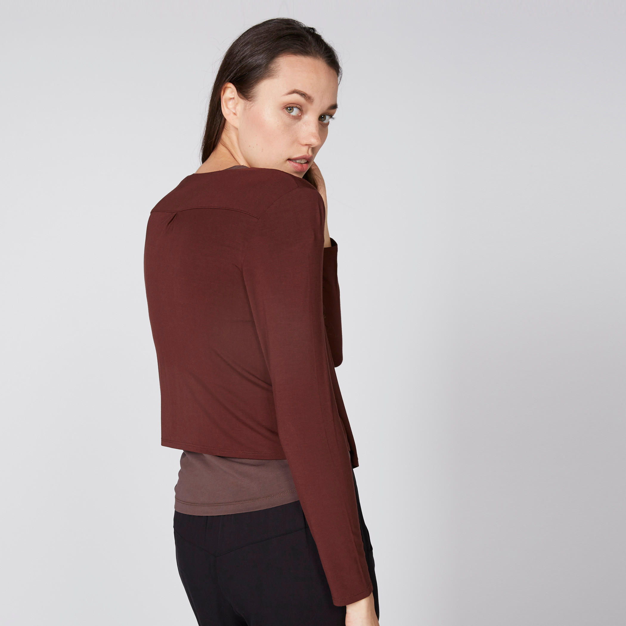 Open Front Shrug with Long Sleeves-women-winterwear-cardigansandjumpers-cardigans-image-4