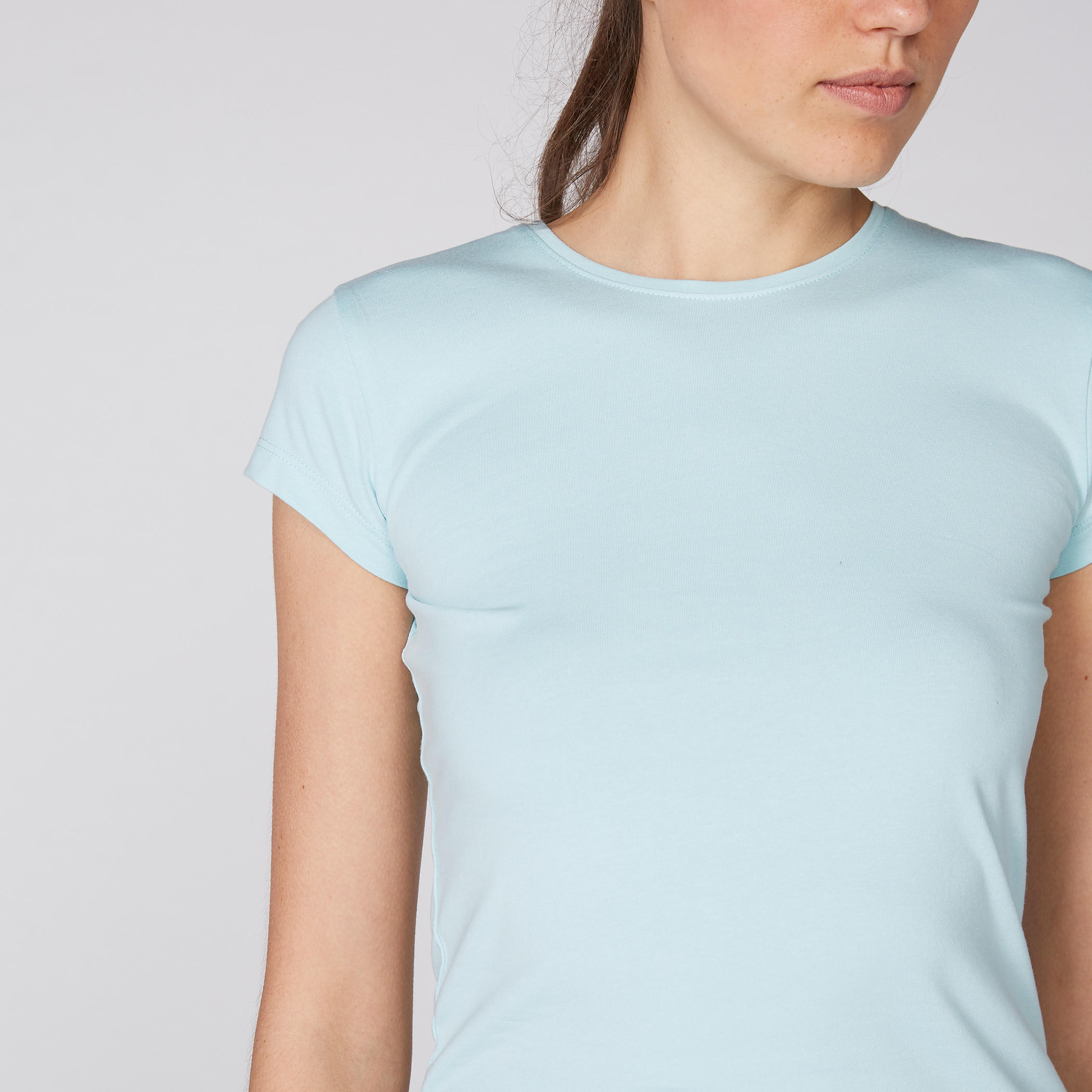 Round Neck T-Shirt with Cap Sleeves-women-clothing-shirtsandblouses-blouses-image-2