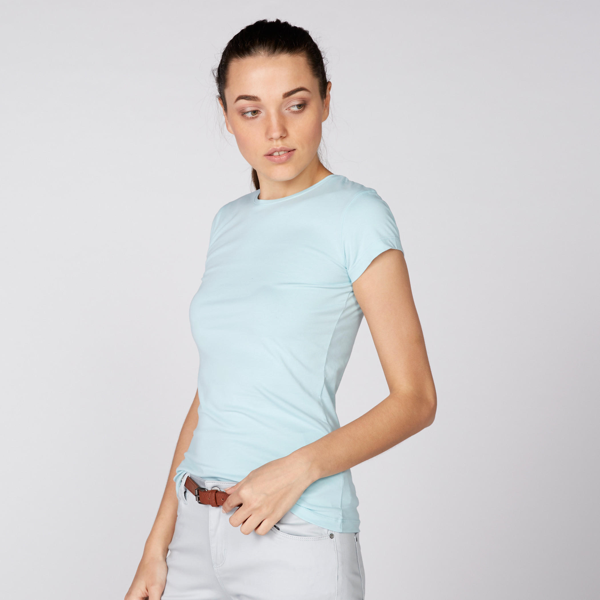 Round Neck T-Shirt with Cap Sleeves-women-clothing-shirtsandblouses-blouses-image-4