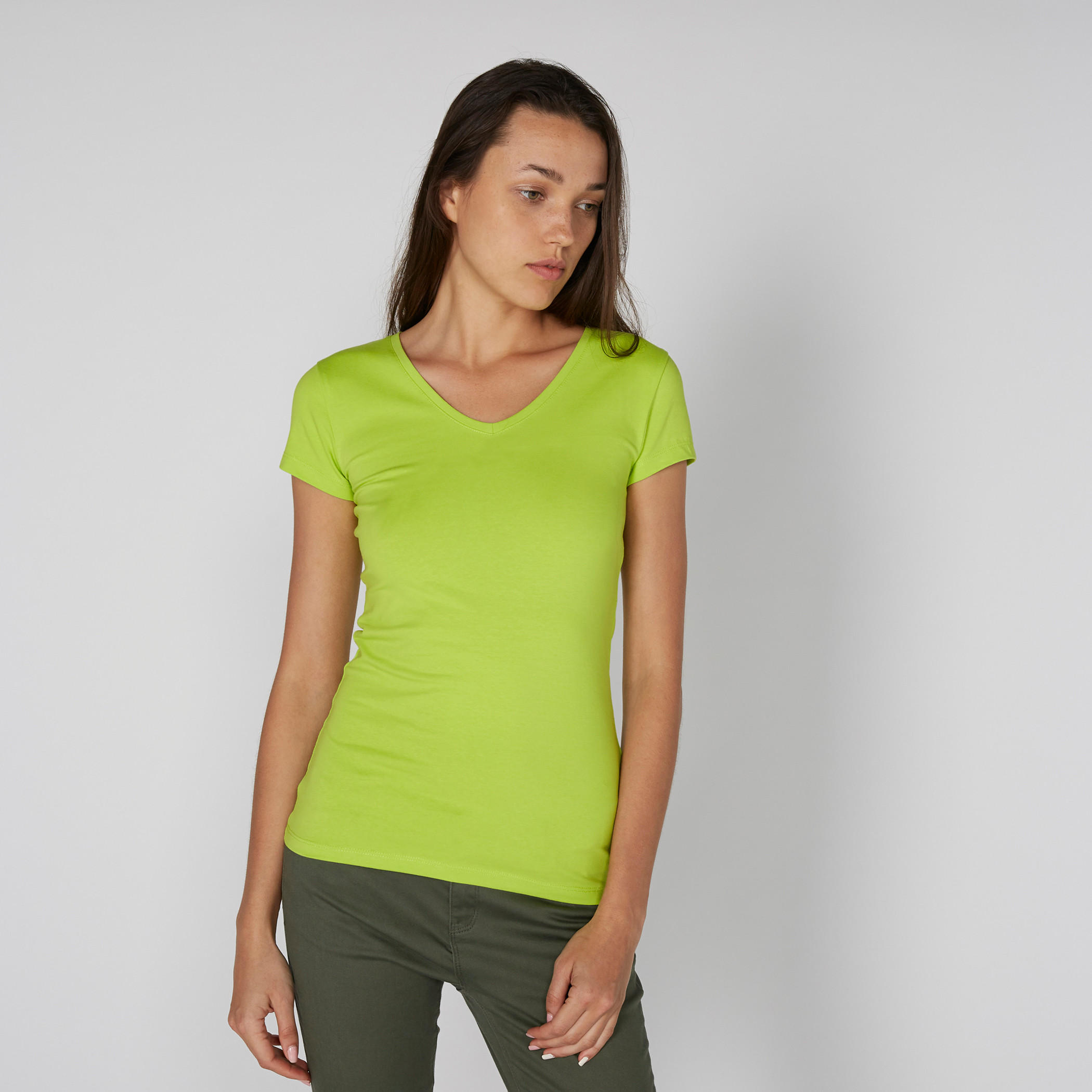 تيشيرت بياقة V وأكمام قصيرة-women-clothing-tshirts-image-1