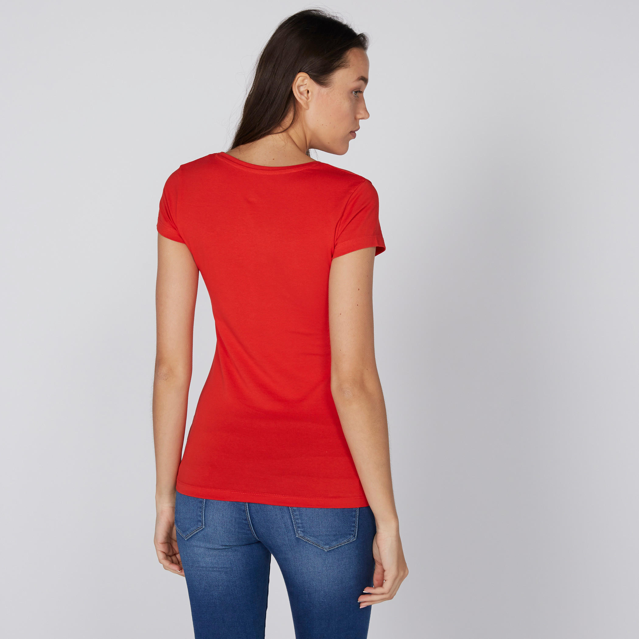 تيشيرت بياقة V وأكمام قصيرة-women-clothing-tshirts-image-3