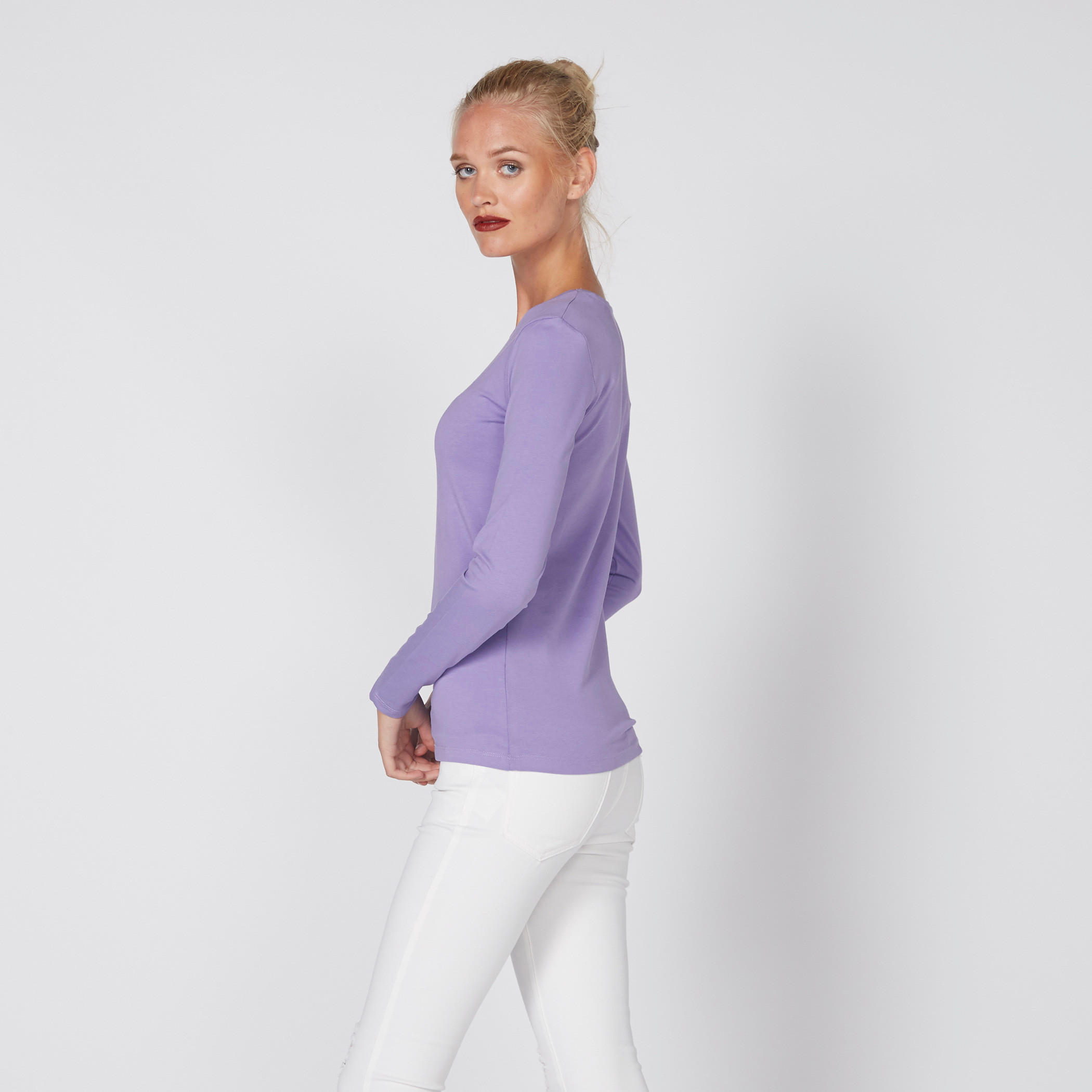 Round Neck T-Shirt with Long Sleeves-women-clothing-shirtsandblouses-blouses-image-2