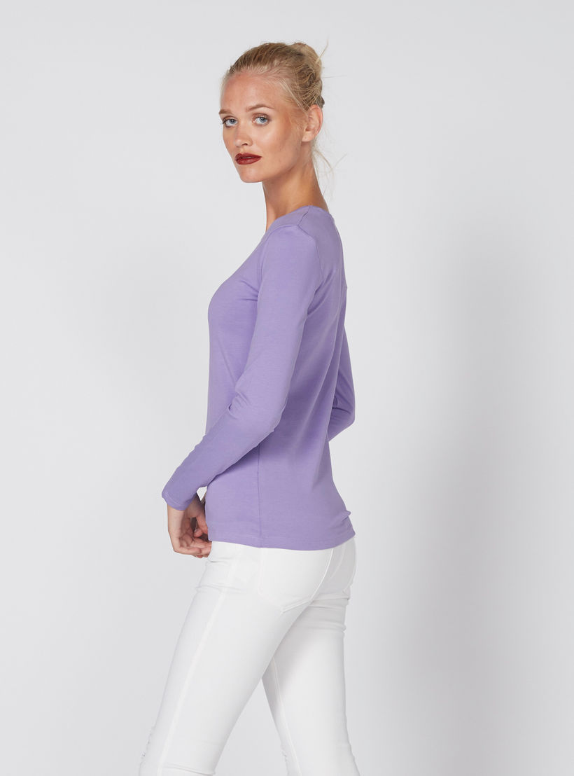Round Neck T-Shirt with Long Sleeves-women-clothing-shirtsandblouses-blouses-image-2