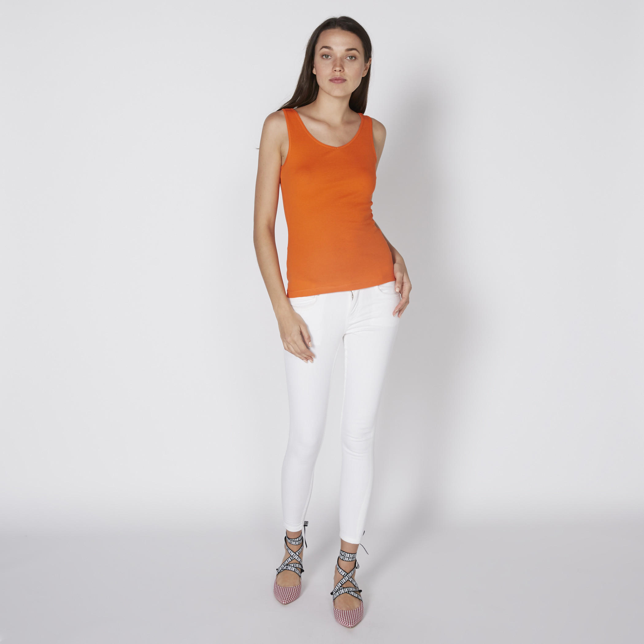 سترة فيست دون أكمام بياقة V-women-clothing-tshirts-image-1