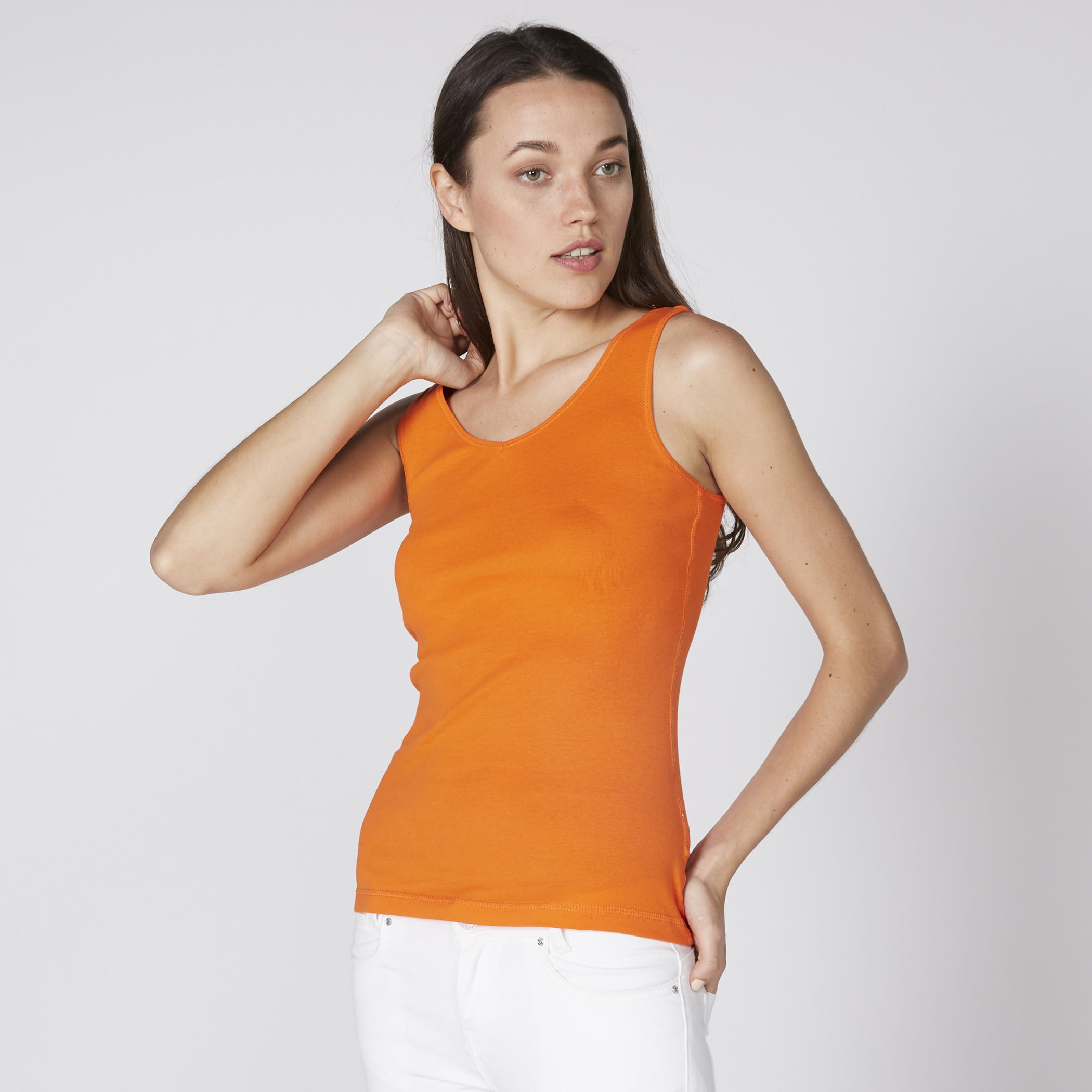 سترة فيست دون أكمام بياقة V-women-clothing-tshirts-image-2