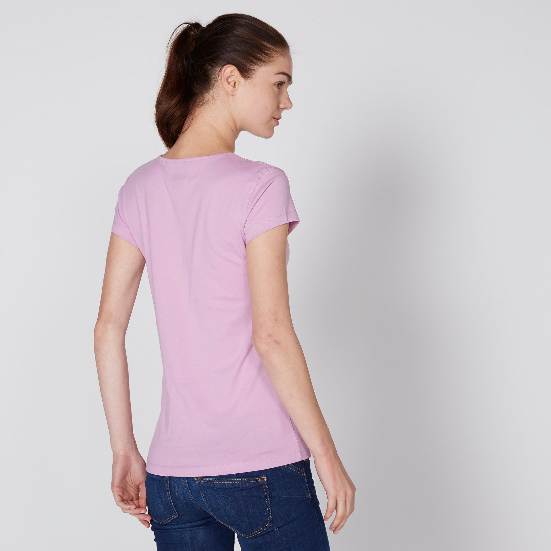 Striped T-Shirt with Round Neck and Short Sleeves-women-clothing-tshirts-image-3