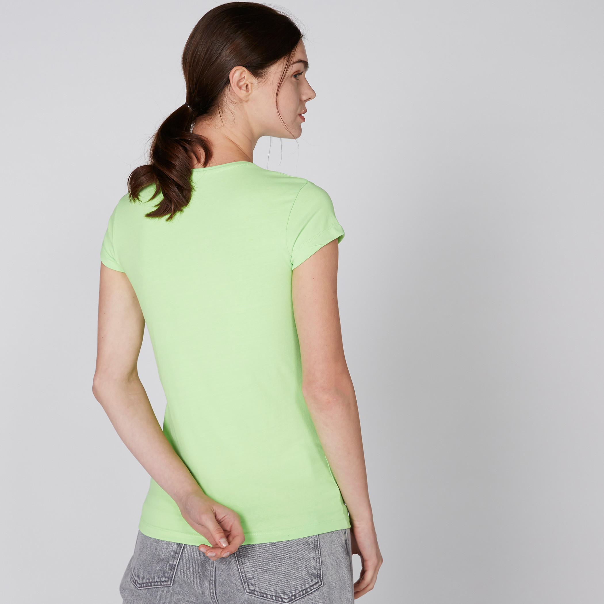 Crew Neck T-Shirt with Short Sleeves-women-clothing-tshirts-image-3