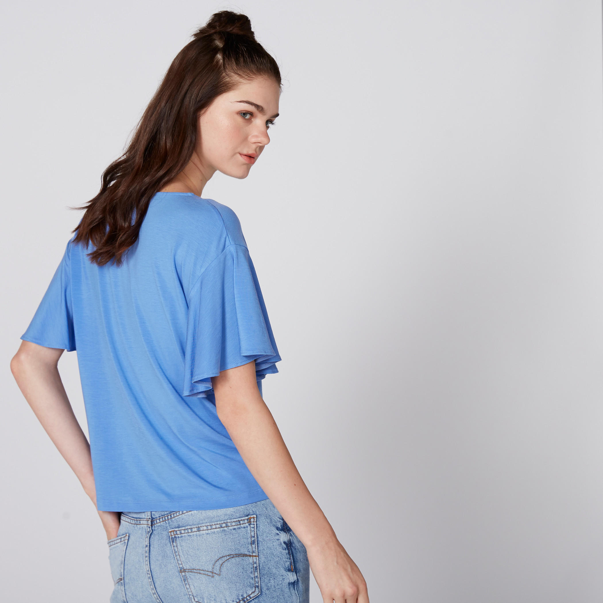 بلوزة بياقة مستديرة وأكمام واسعة-women-clothing-shirtsandblouses-blouses-image-2